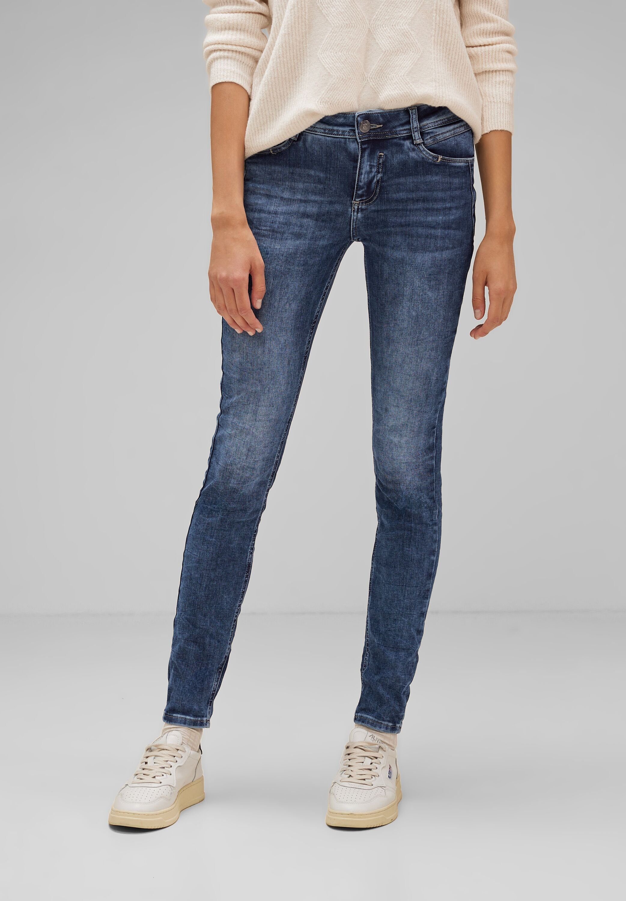 Street ONE (1-tlg) Slim Jeans STREET Nicht Indigo in One Vorhanden Slim-fit-Jeans Netw Fit Brilliant