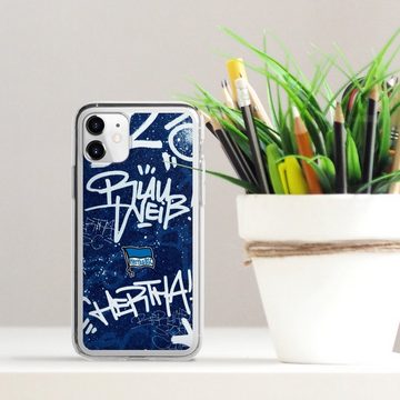 DeinDesign Handyhülle Hertha BSC Graffiti Offizielles Lizenzprodukt Street Graffiti, Apple iPhone 11 Silikon Hülle Bumper Case Handy Schutzhülle