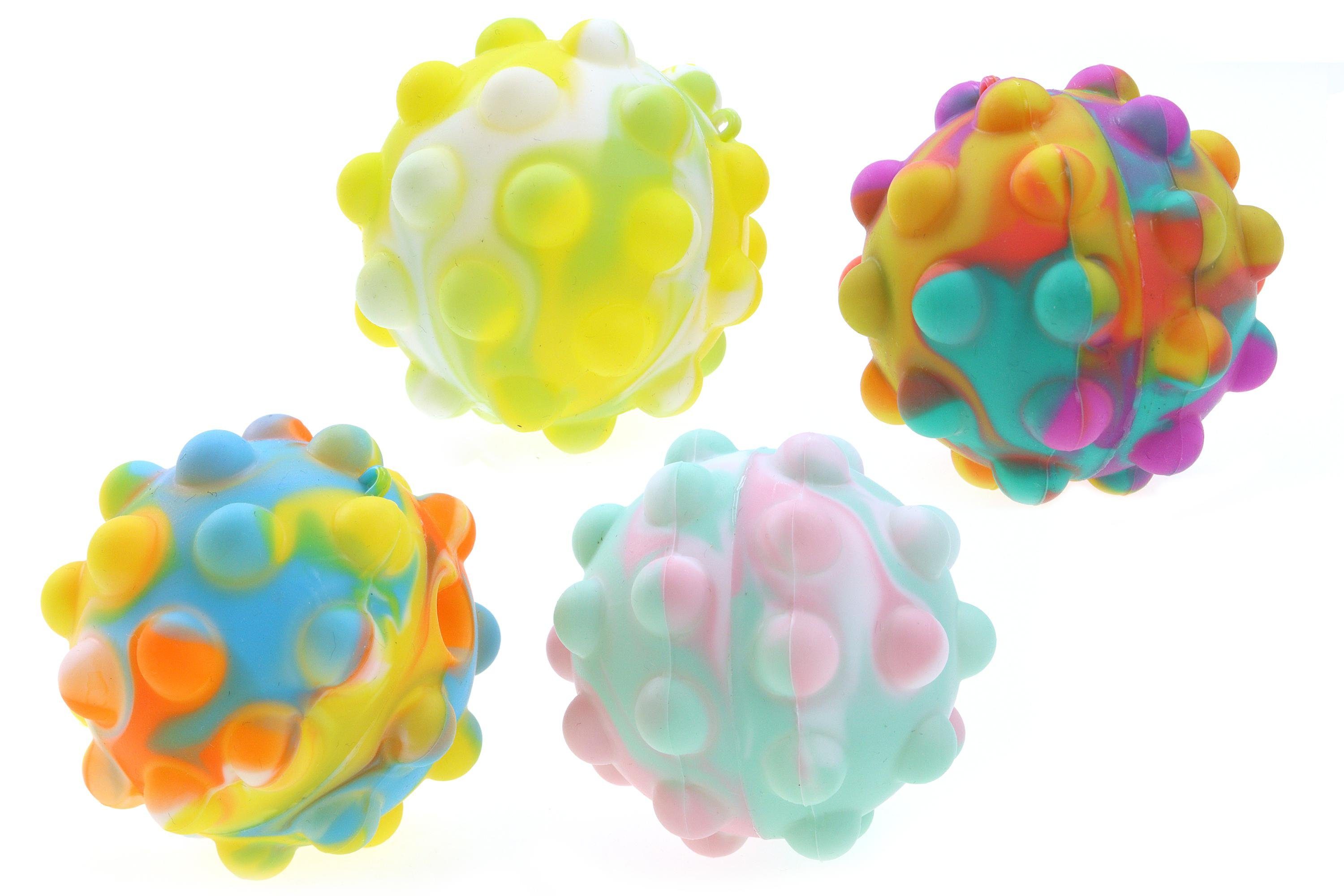 ELLUG Spielball 4er Set Pop it Ball in Farben Ø7cm, Antistressball Spielzeug