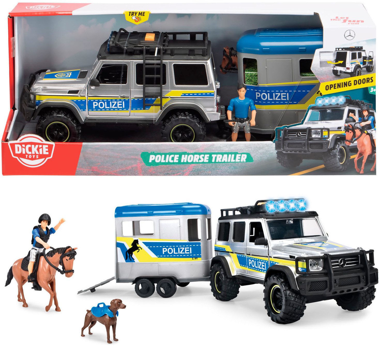 Dickie Toys Spielzeug-Auto Police Horse Trailer, mit Licht und Sound günstig online kaufen