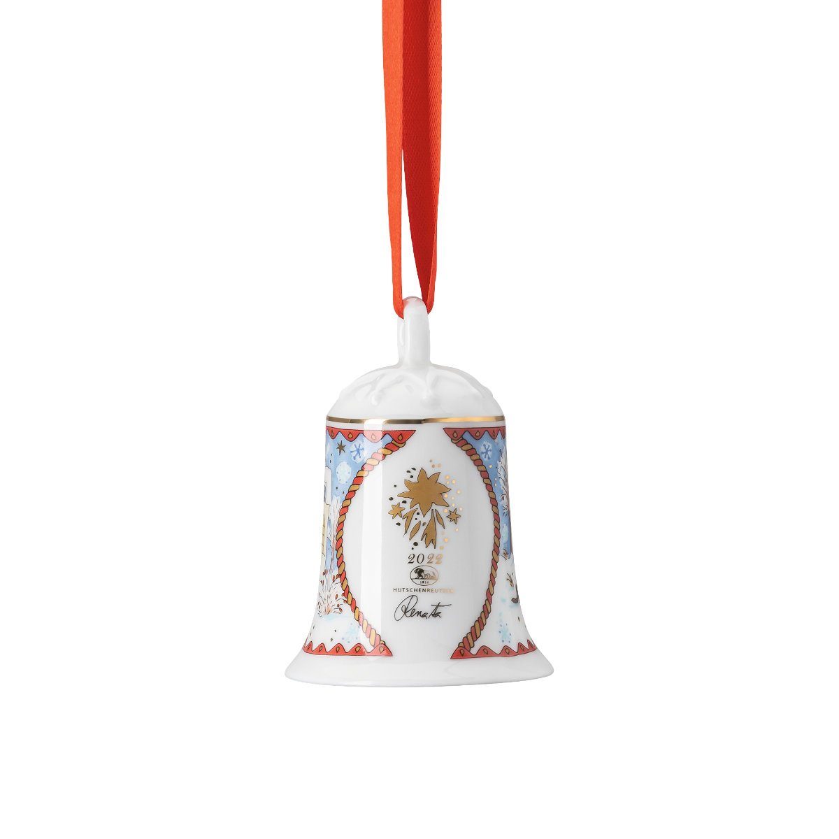 Hutschenreuther Christbaumschmuck Jahresartikel Weihnachten 2022 Weihnachtsgeschirr, Jahresglocke, Weihnachtsglocke, Christbaumglocke 7 cm