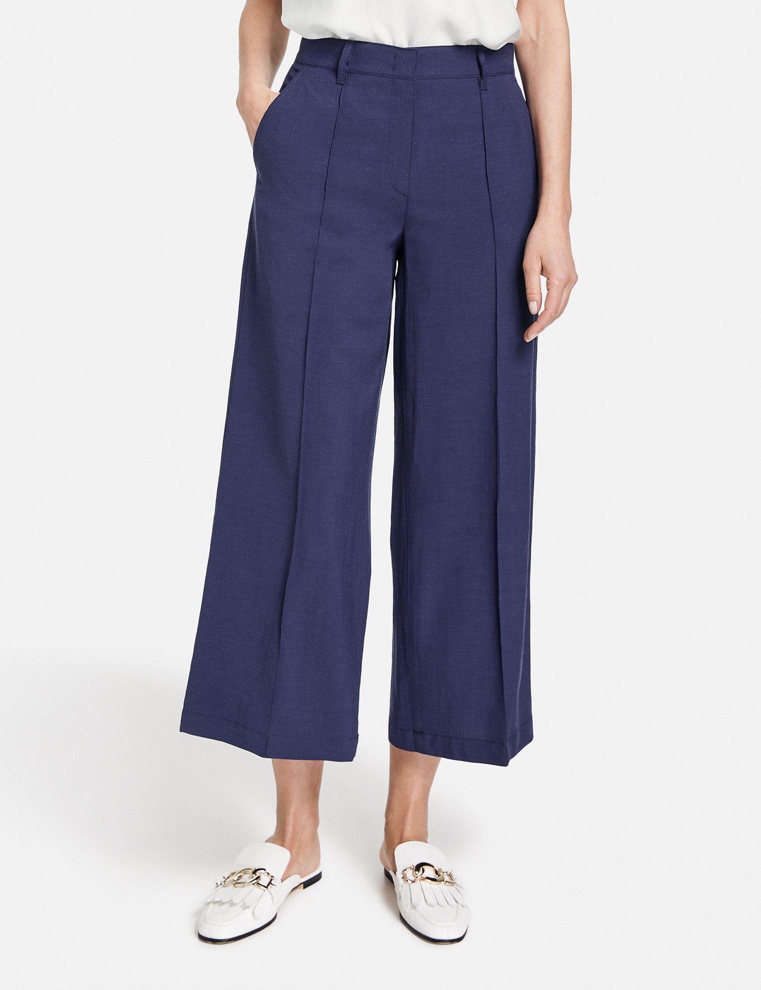 GERRY WEBER 7/8-Hose Schicke Culotte mit Bindegürtel Blueberry