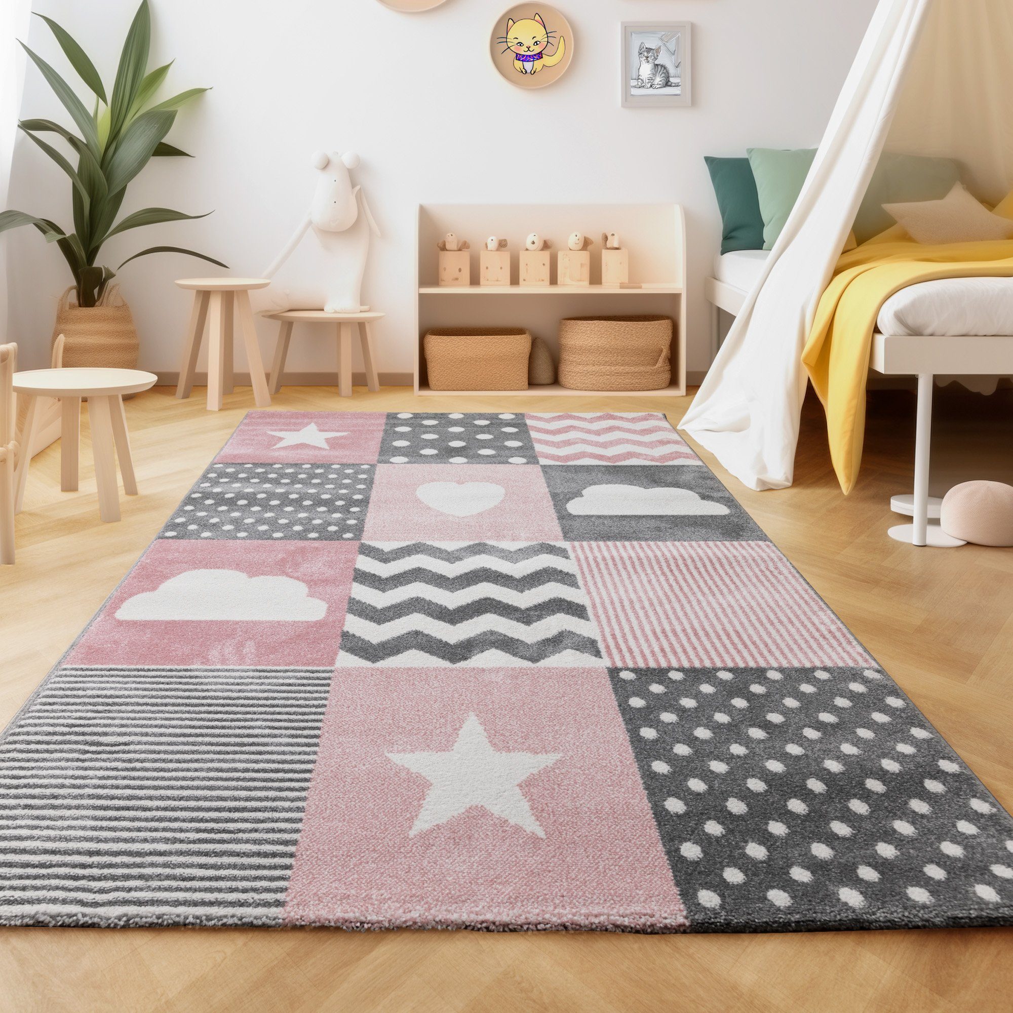 SIMPEX24 Teppich Herz und Stern Design, günstig online kaufen
