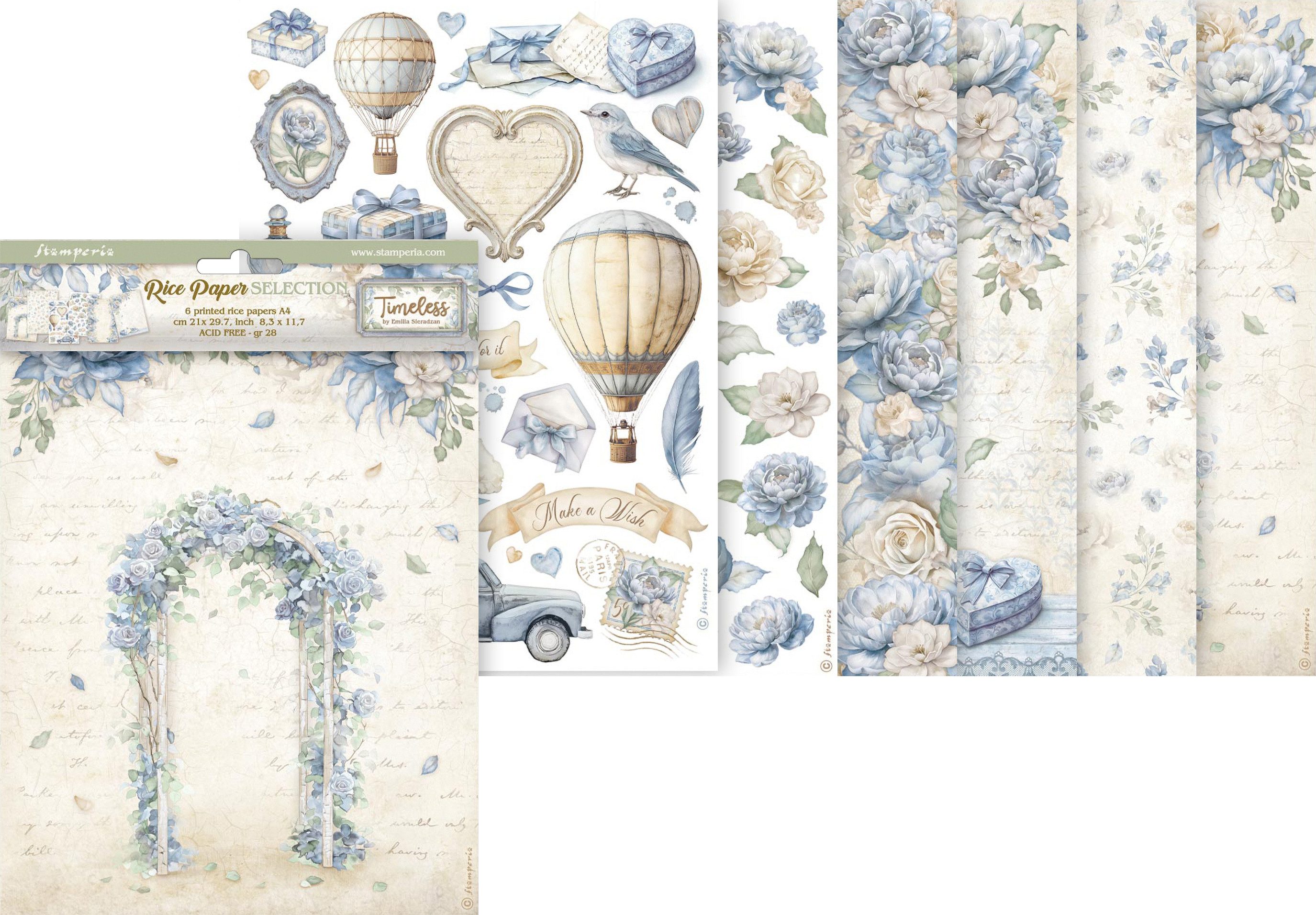 Stamperia Seidenpapier Timeless, DIN A4, 6er-Set