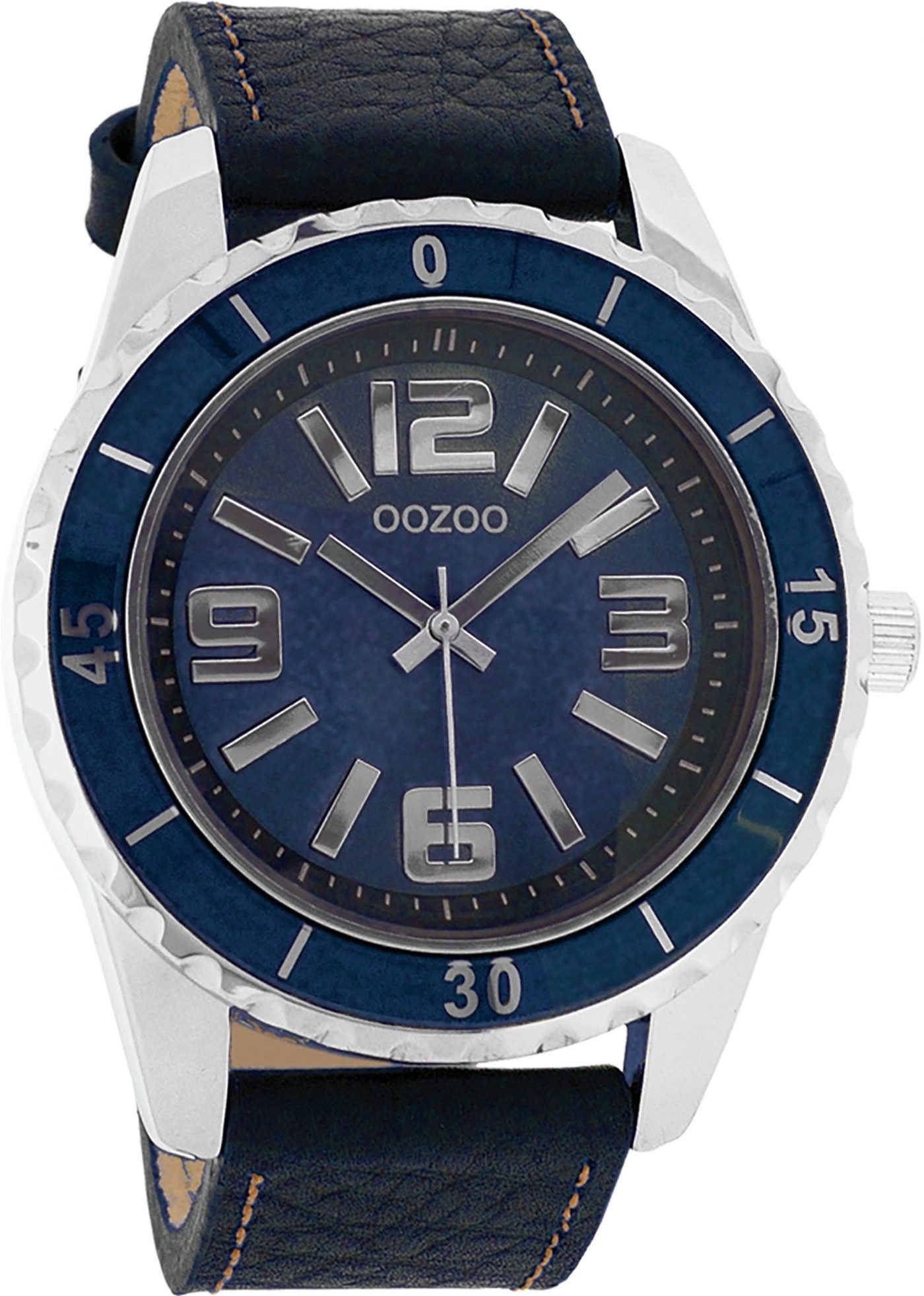 OOZOO Quarzuhr Oozoo Unisex Armbanduhr Vintage Series, (Analoguhr), Damen, Herrenuhr rund, groß (ca. 45mm) Lederarmband, Fashion-Style