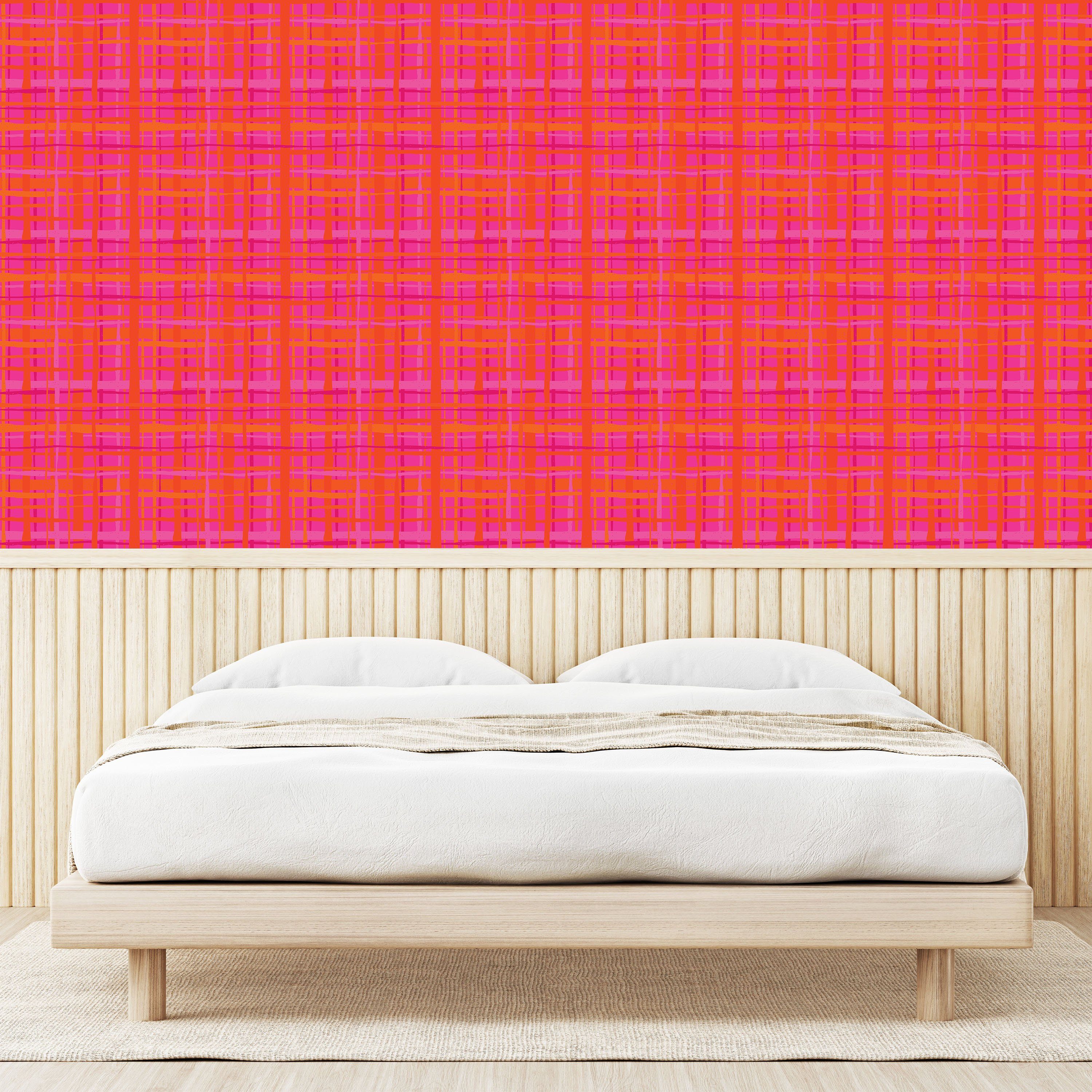Abstrakt Streifen Wohnzimmer Küchenakzent, Hand Vinyltapete wie gezeichnet selbstklebendes Abakuhaus