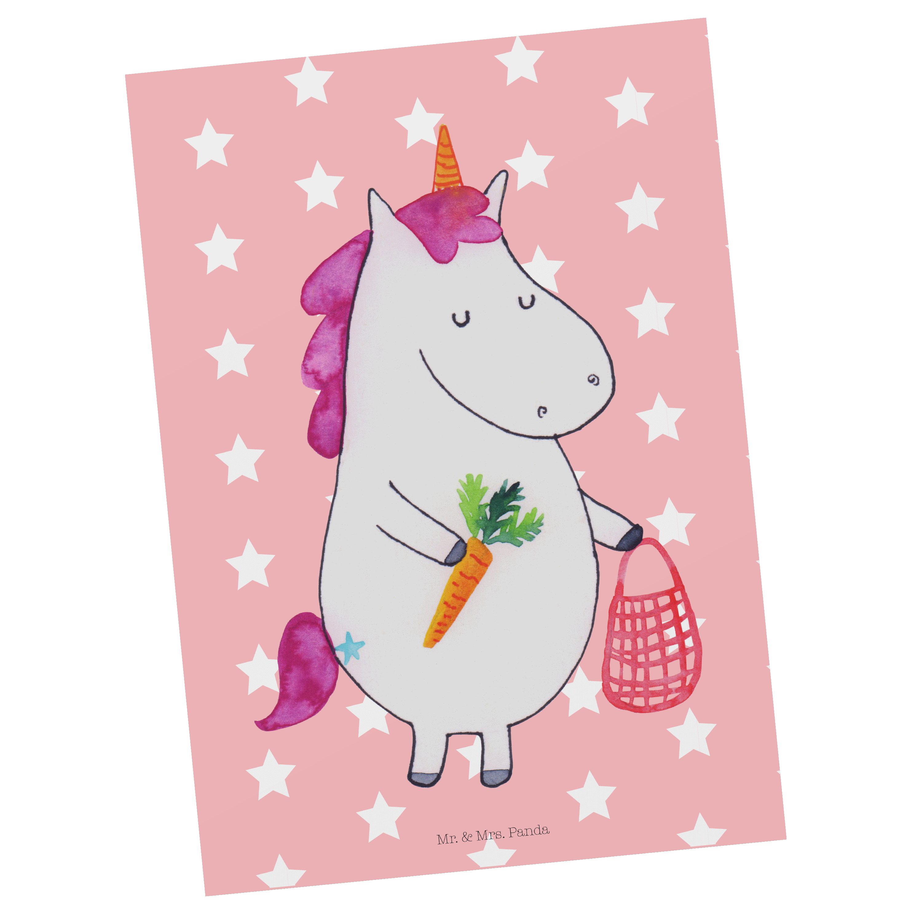 Mrs. Unicorn, - Einhör - & Einhorn Rot Panda Geschenk, Gemüse Mr. Dankeskarte, Pastell Postkarte