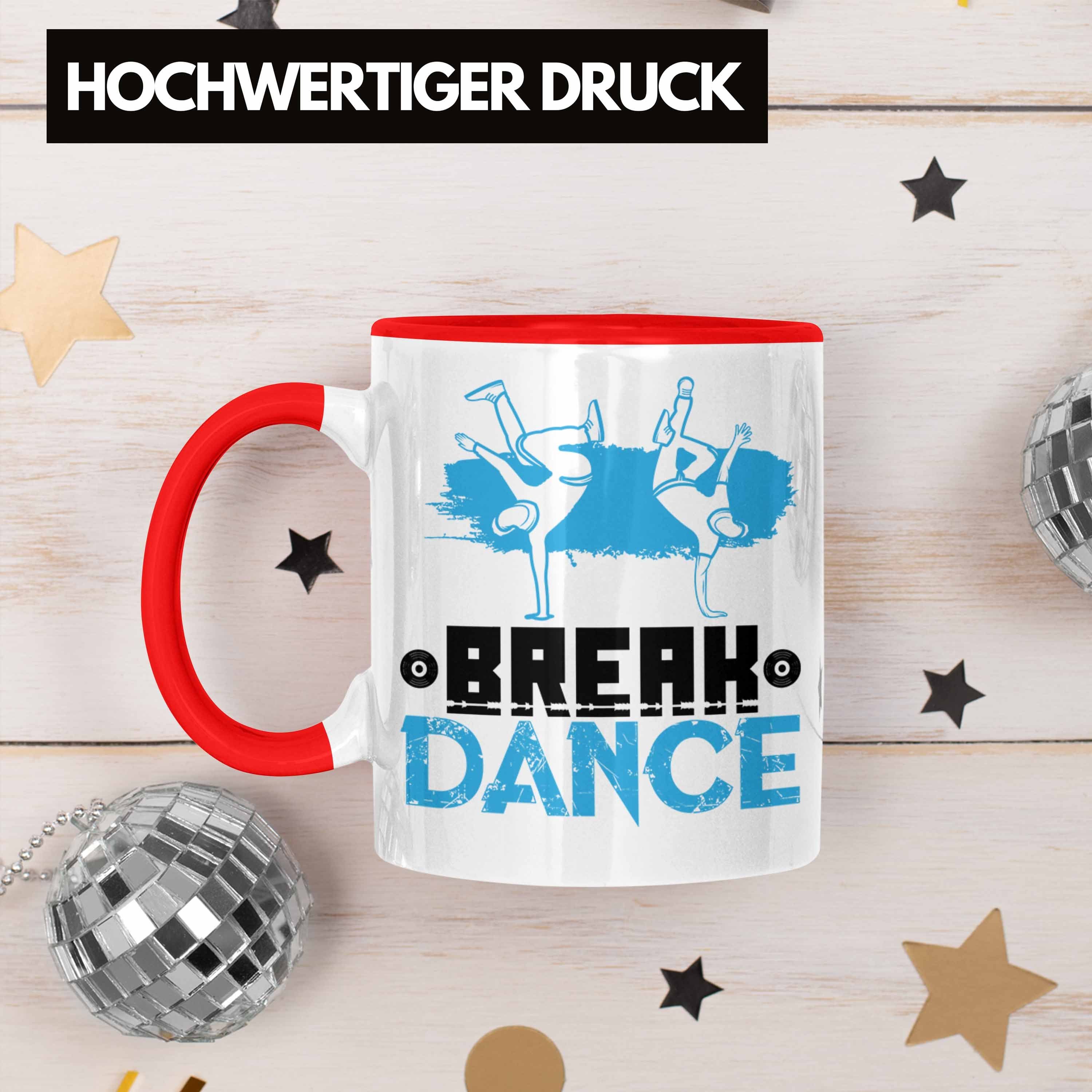 Trendation Tasse Trendation Jungs Break-Dance Weihnachten Tasse Geburtstag Geschenkidee - Geschenk Rot Breakdancer