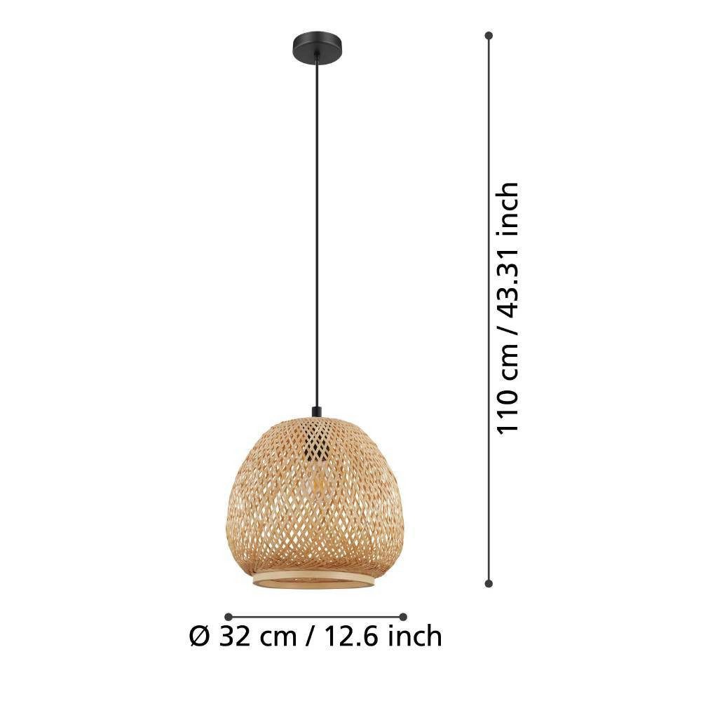 EGLO Hängeleuchte DEMBLEBY Hängelampe, exkl. Leuchtmittel E27, Hygge, ohne Leuchtmittel, Pendelleuchte, Wohnzimmerlampe, Esstischlampe, geflochten, 110x32cm