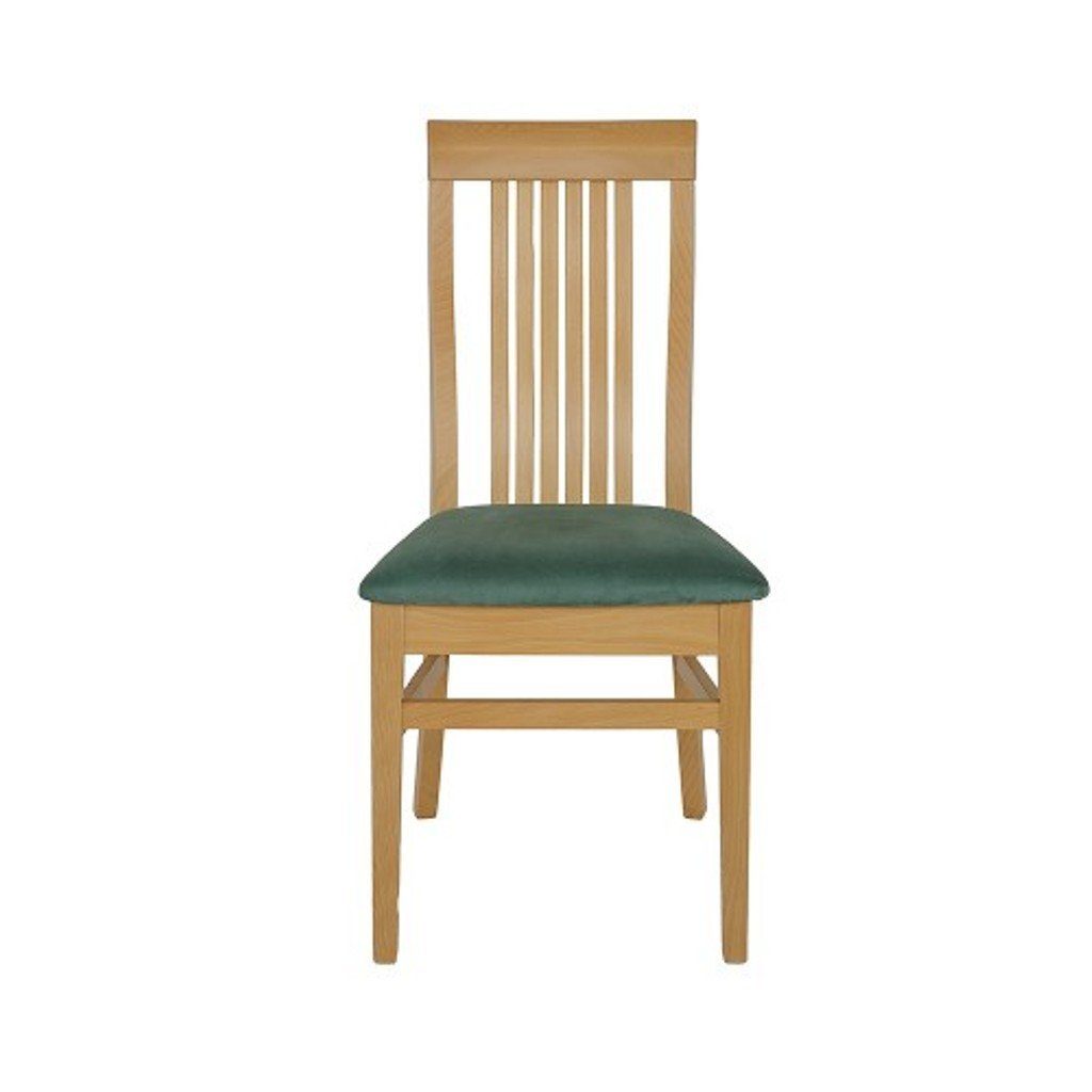 JVmoebel Stuhl, Stühle Stuhl Lehnstuhl Textil Polster Massiv Holz Leder Lounge Massive Sessel Grün