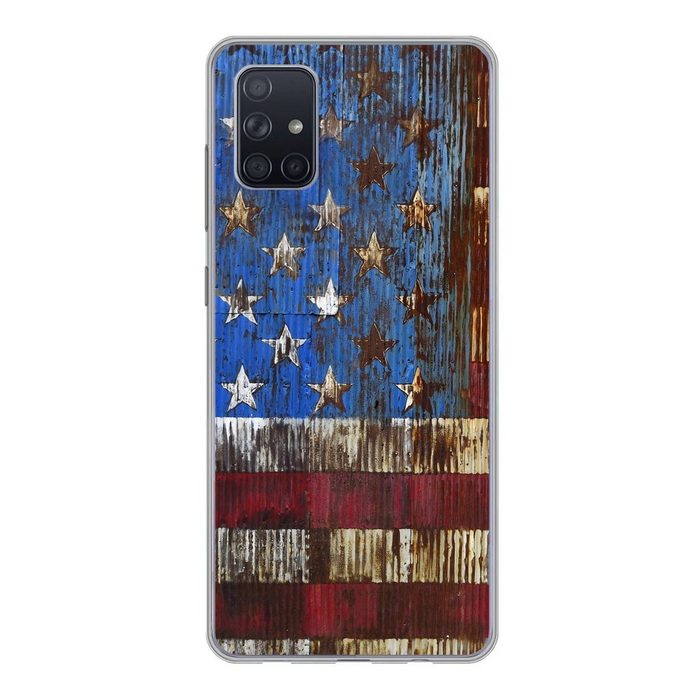 MuchoWow Handyhülle Verrostete Flagge der Vereinigten Staaten Phone Case Handyhülle Samsung Galaxy A71 Silikon Schutzhülle