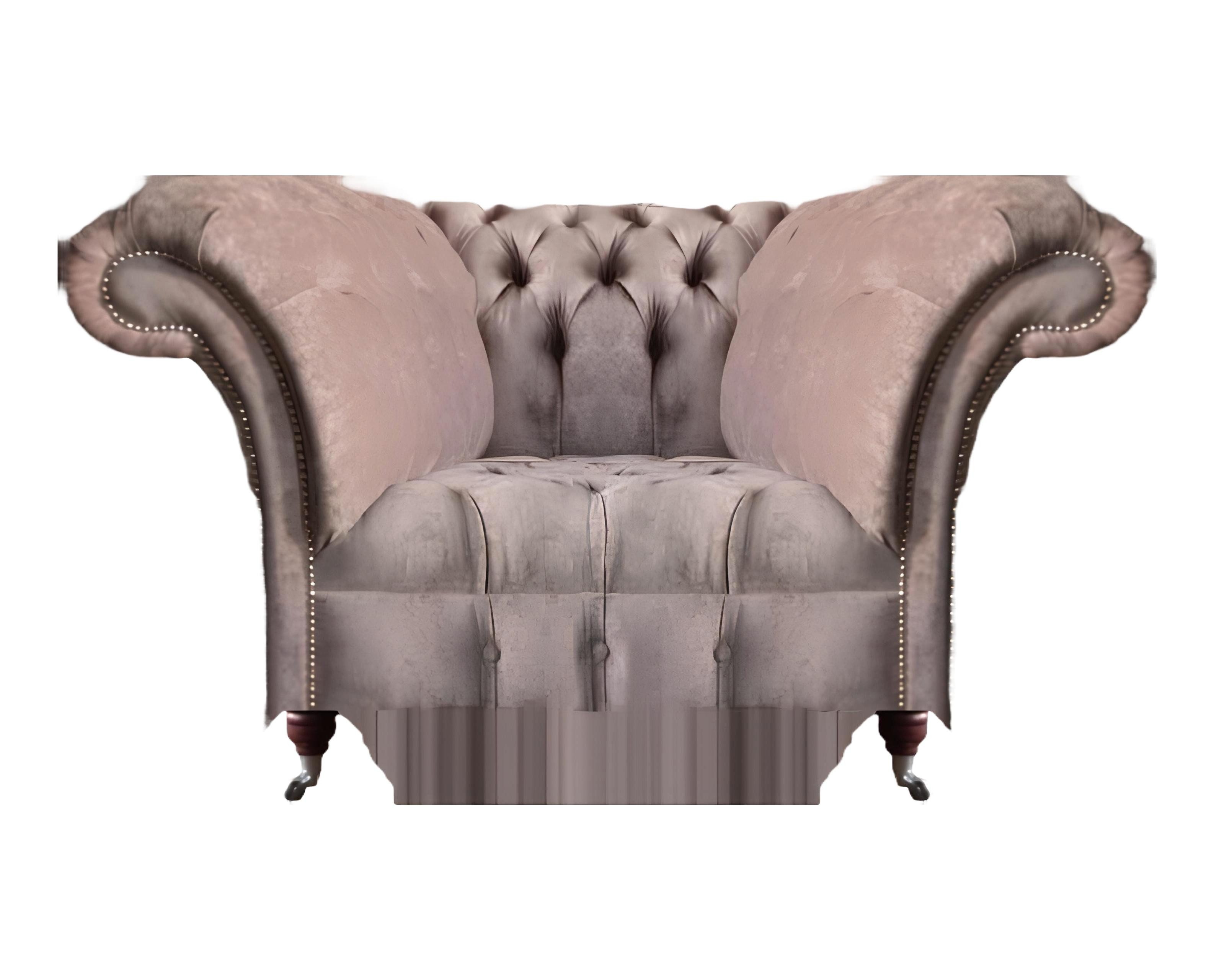 Xlmoebel Sessel Chesterfield Sessel in Grau aus hochwertigem Textilstoff (Sessel), Hergestellt in Europa