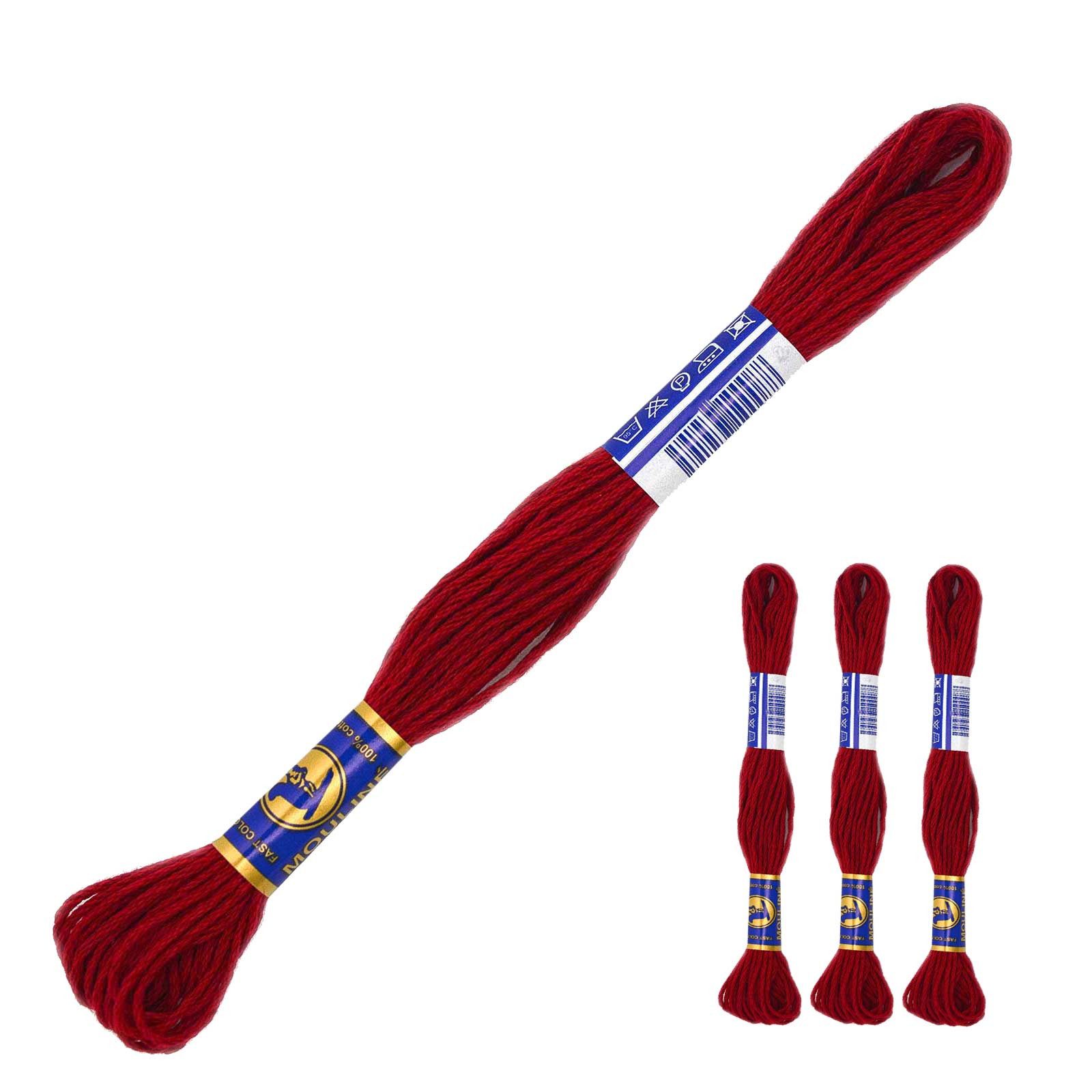 maDDma 3 Docken Stickgarn Sticktwist Stickgarn, 8 m, 3392 dunkelrot
