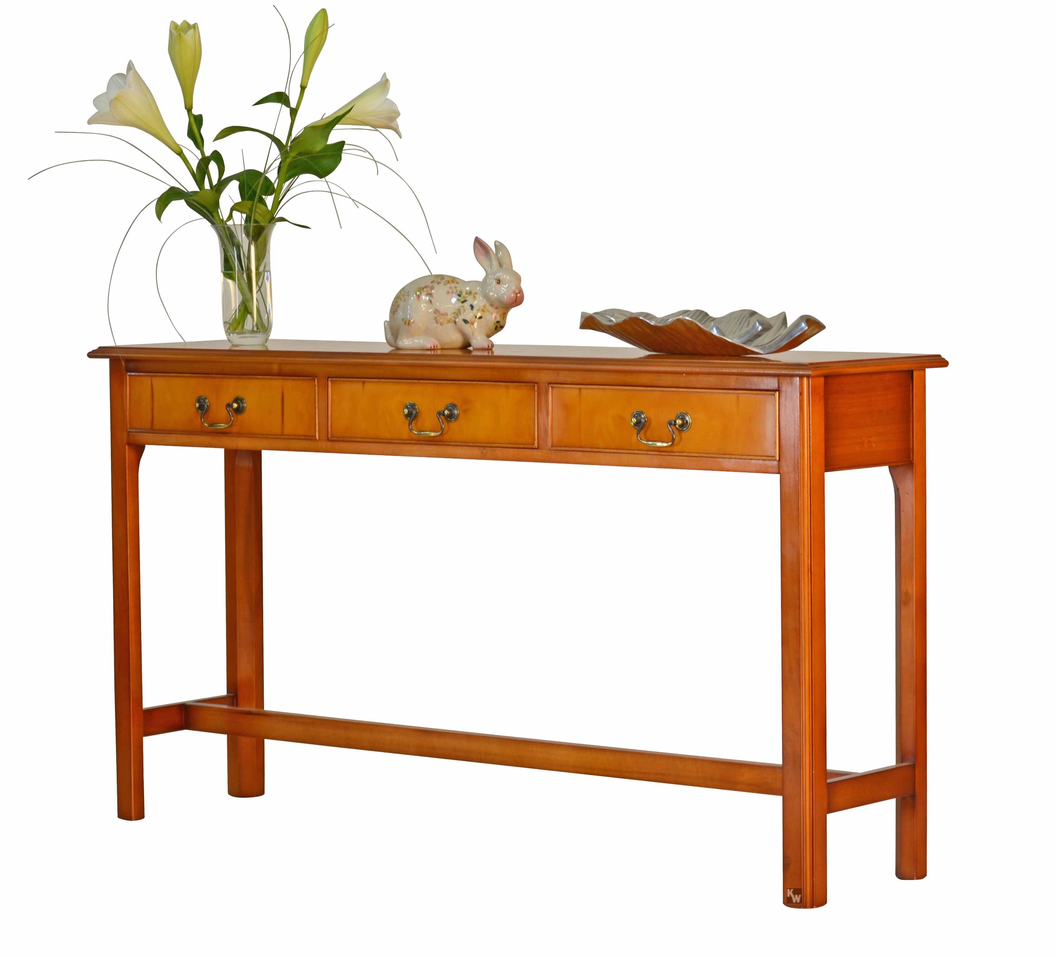 Kai Wiechmann Konsolentisch Konsole 3 Schubladen Eibe, Wandtisch, Beistelltisch, Hall Table, edles Furnierholz, stilvoll, hochwertig, made in England. € 1.599,99