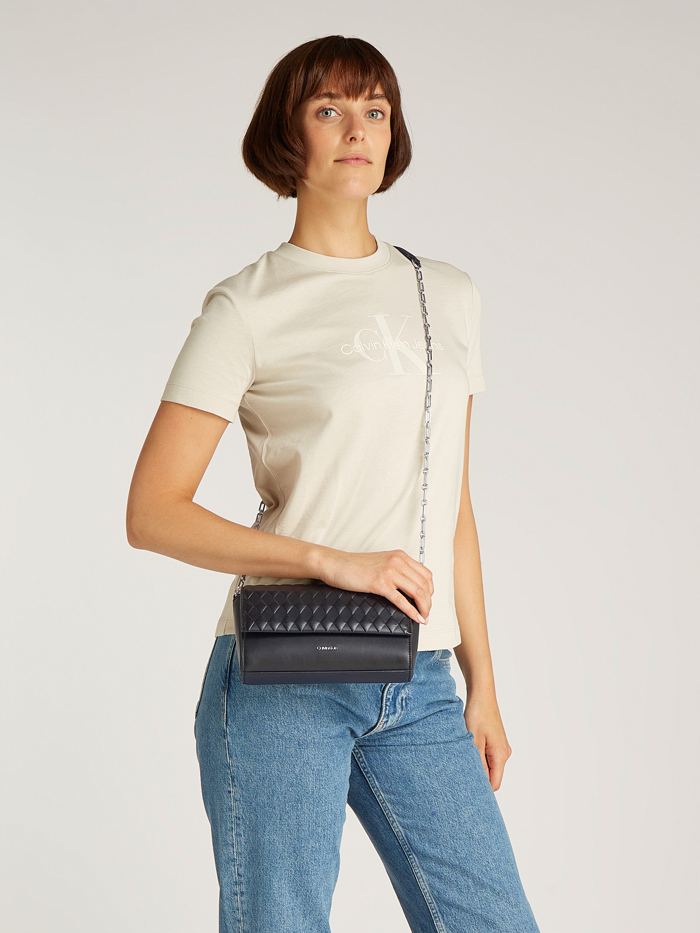 Calvin Klein Schultertasche MINI QUILT CHAIN MINI CROSSBODY, Abendtasche, C günstig online kaufen
