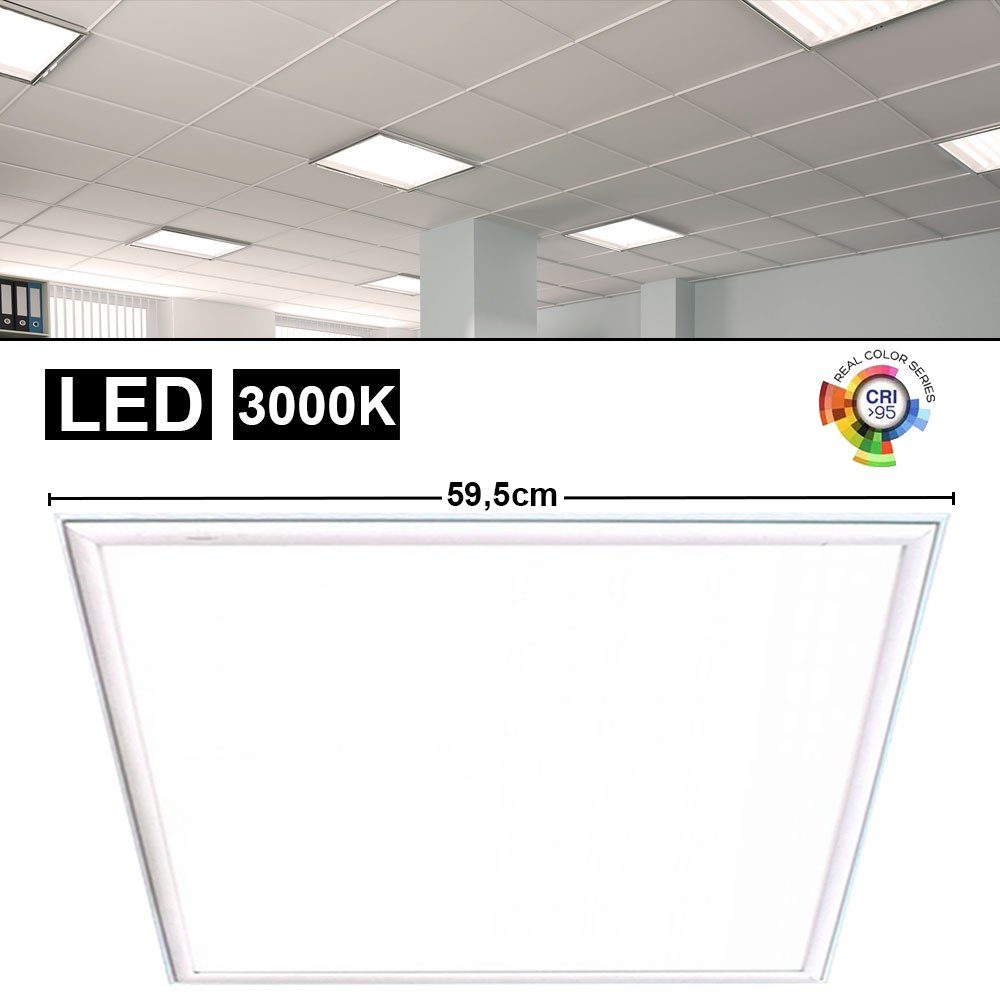 V-TAC LED Deckenleuchte, LED-Leuchtmittel fest verbaut, Warmweiß, LED 45 Watt Einbau Panel Decken Strahler Lampe weiß Büro | Deckenlampen