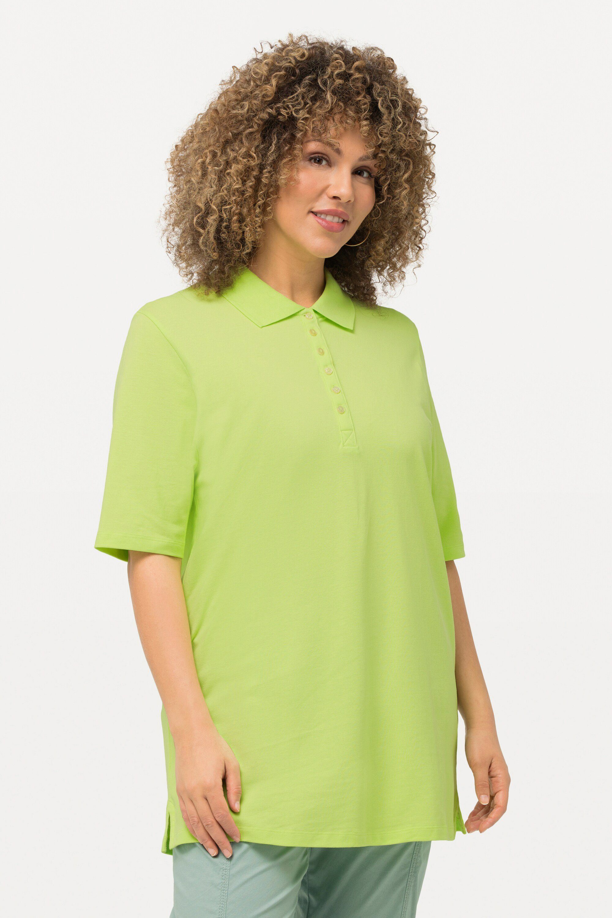 Ulla Popken T-Shirt Poloshirt Piqué Polokragen günstig online kaufen