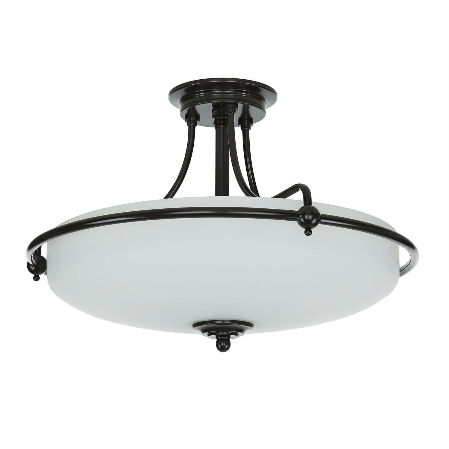 Licht-Erlebnisse Deckenleuchte ASPERO, ohne Leuchtmittel, Deckenlampe E27 Creme Bronze Glas Metall Jugendstil Beleuchtung