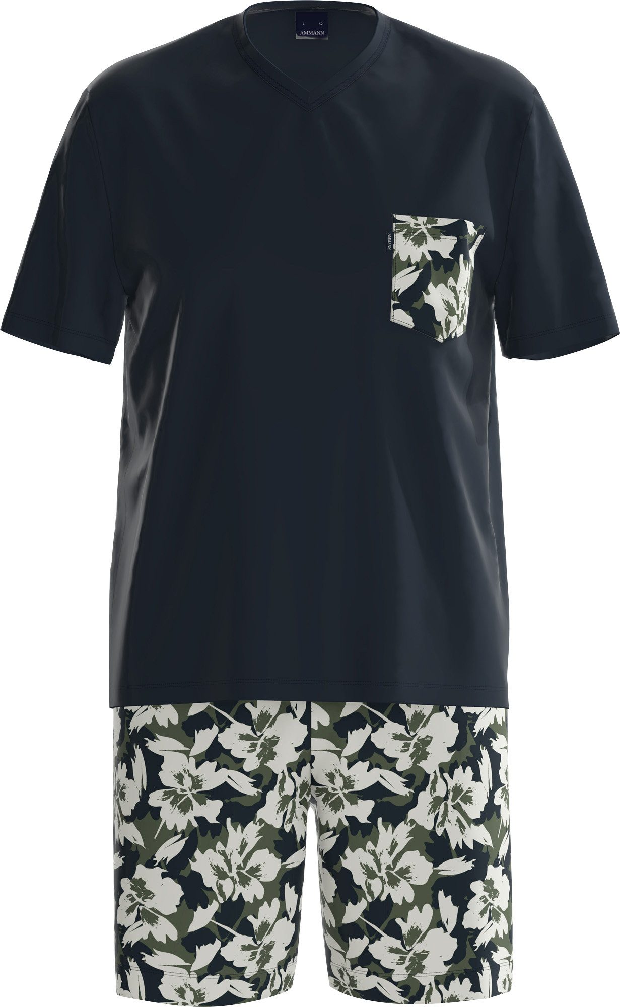 Ammann Pyjama Bio Herren-Shorty Single-Jersey gemustert günstig online kaufen