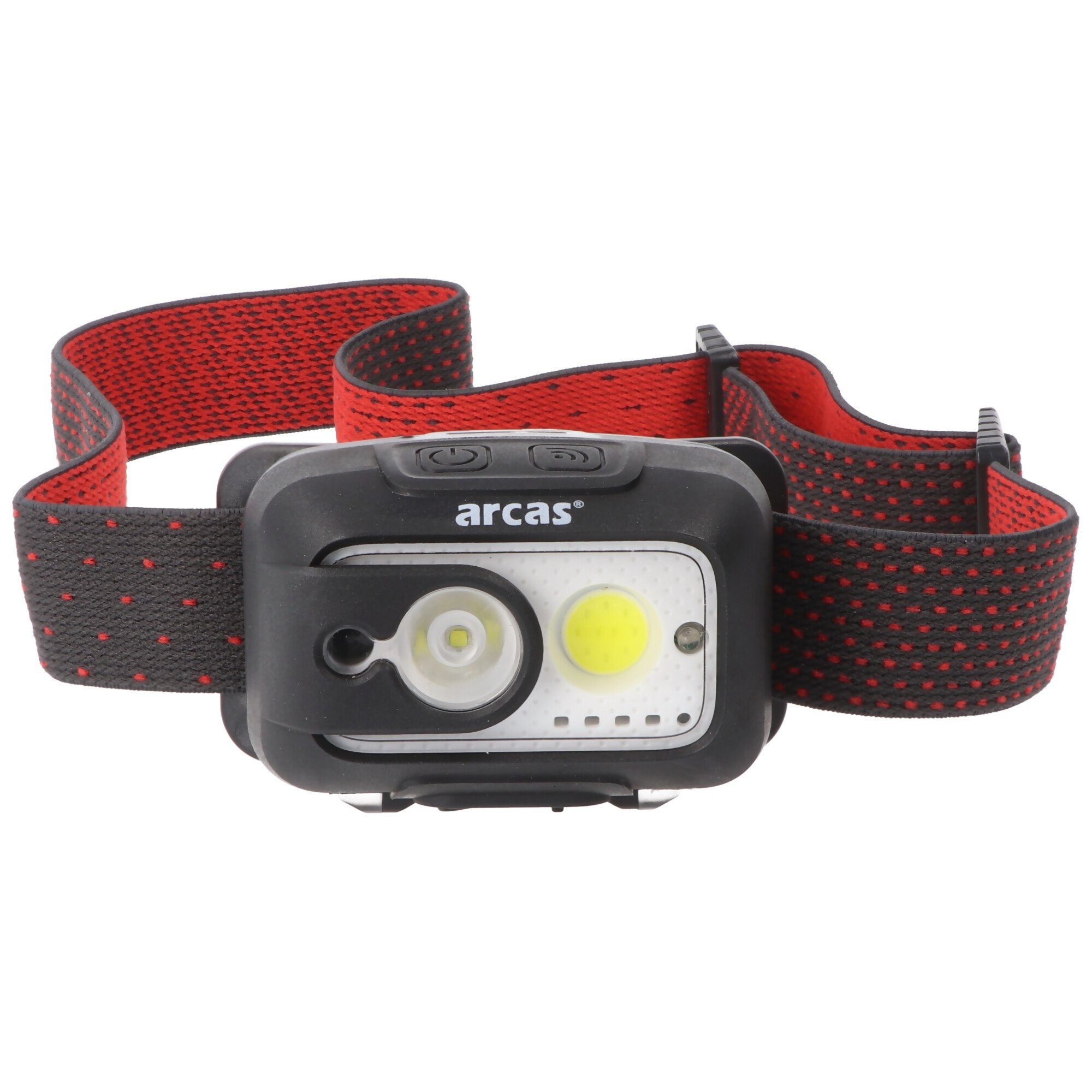 Sparpreis Arcas LED 9 Stirnlampe Beleuchtungsmodi, 6 Sensortaste 1 Watt LED Stirnlampe, Sensor drücken: Kopflampe, Nylon-Ko, an, LEDs beide mal