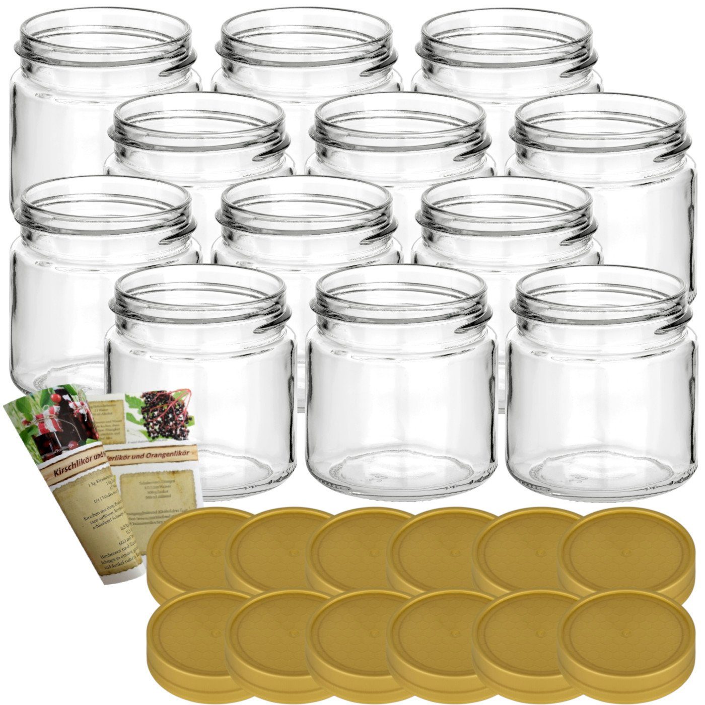gouveo Honigglas »Honiggläser 250g mit Kunststoff-Deckel goldfarben - Leere  Vorratsgläser mit Schraubverschluß - Einmachgläser, Marmeladengläser,  Einkochgläser, Gewürzgläser, Einweckgläser«, (12-tlg) online kaufen | OTTO