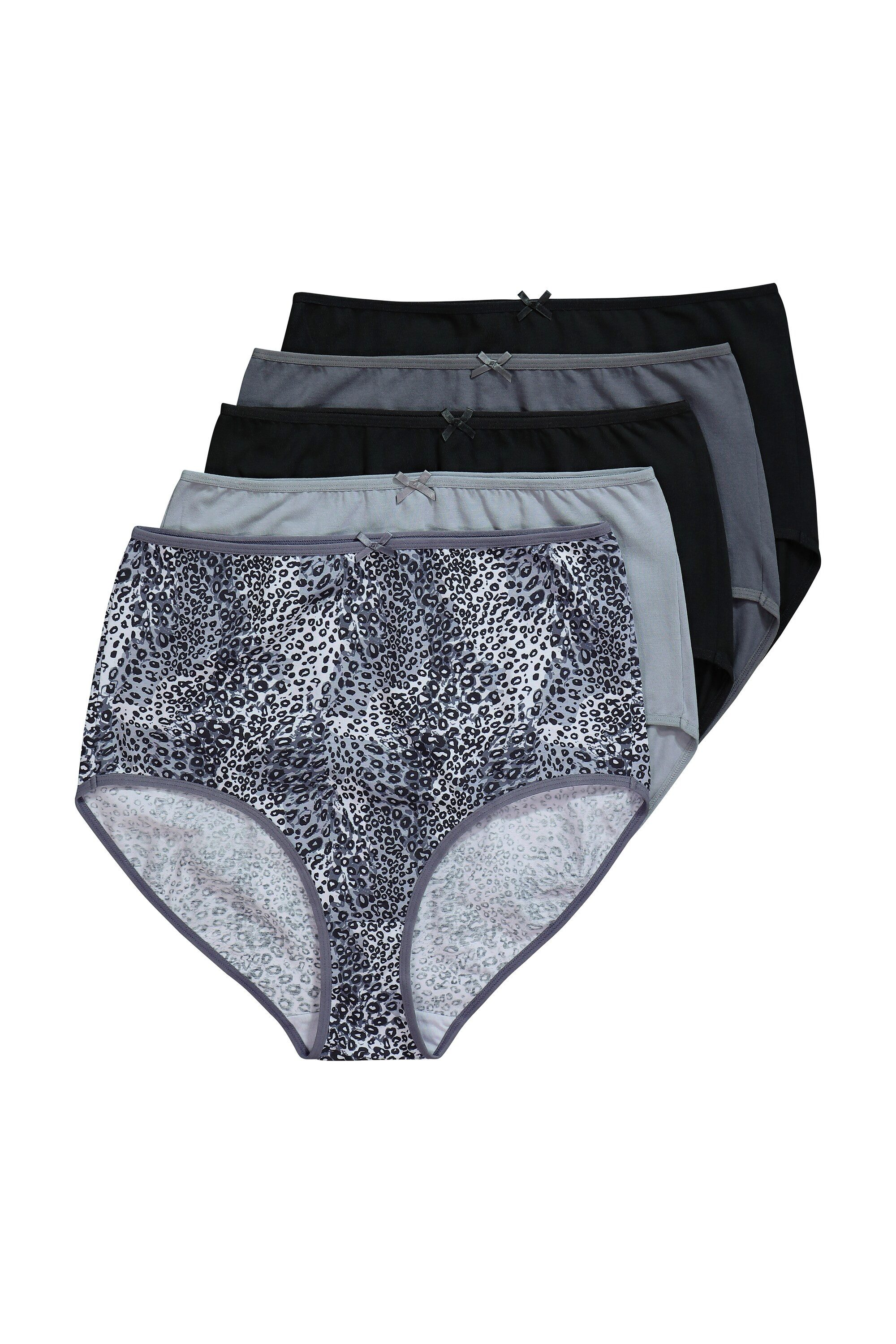 Slip Maxislips 5er-Pack Animal/einfarbig High Waist