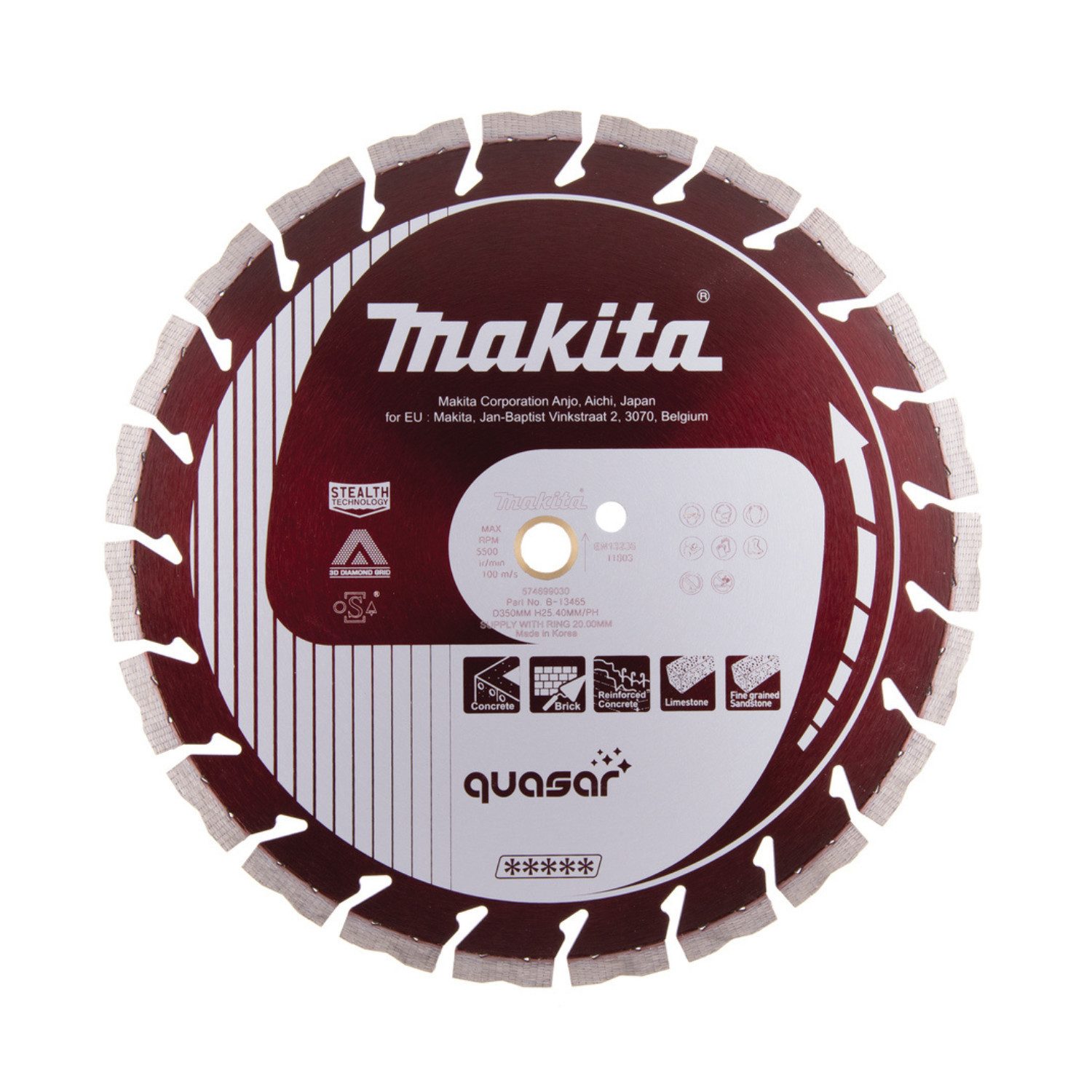 Makita Sägeblatt Makita Diamanttrennscheibe Quasar 350mm B-13465 Ø 350 mm