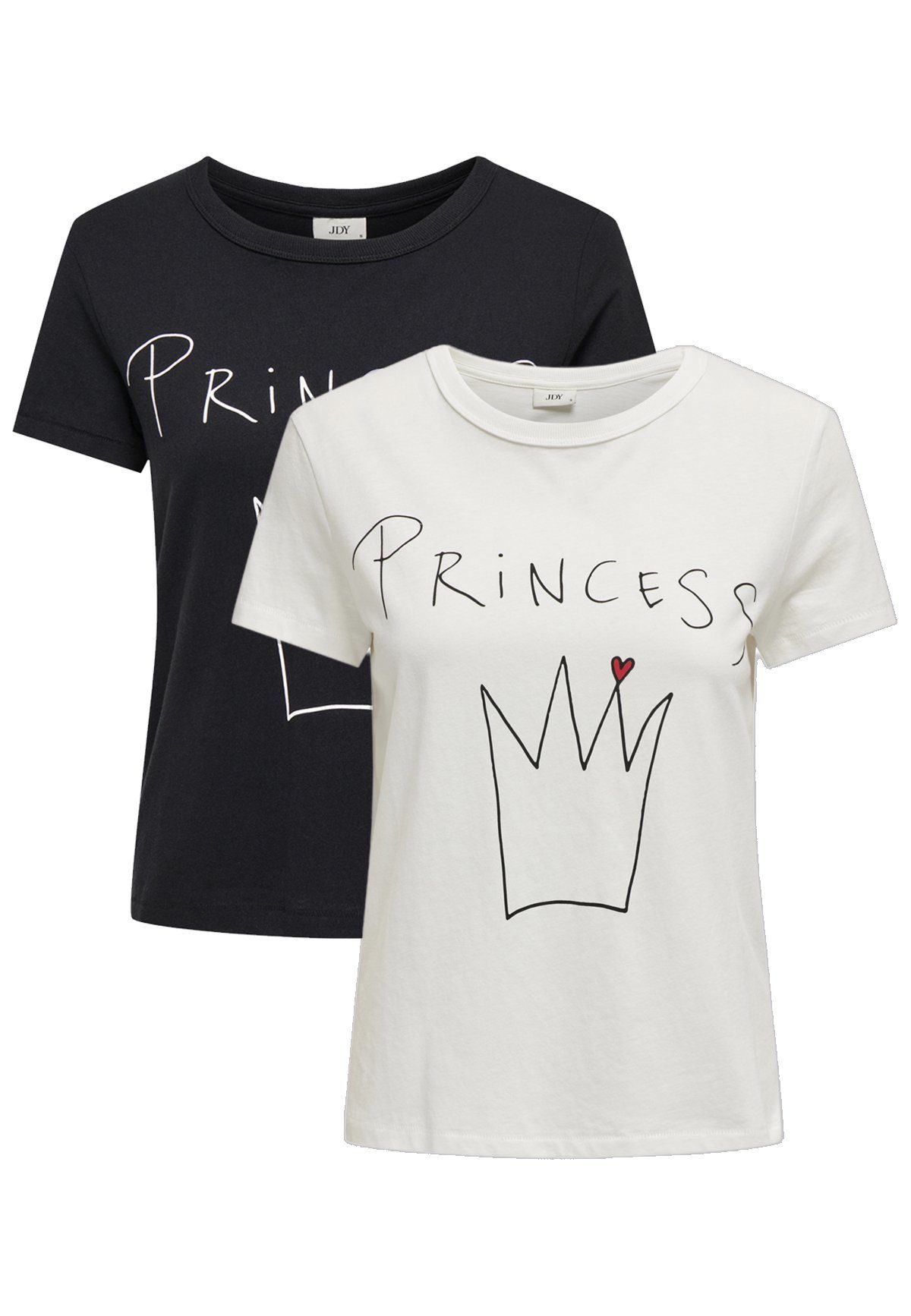 JACQUELINE de Set Schwarz-Weiß Stück in T-Shirt T-Shirt 2-er (2-tlg) 4990 JDYMICHIGAN Princess Bedrucktes YONG