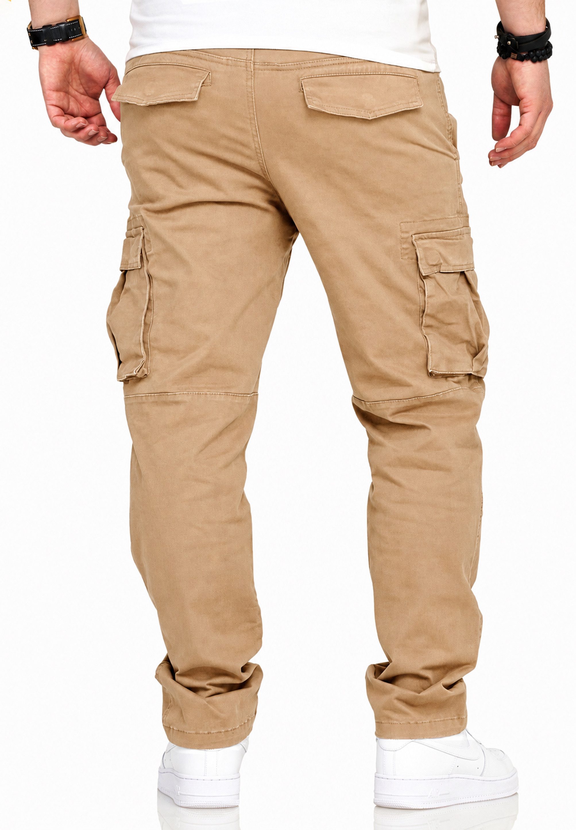 DAILY COTTON Cargohose als Stoffhose mit Stretch Chino Cargo Hose mit Gürtelschlaufen für Herren – Bild 3 von 3
