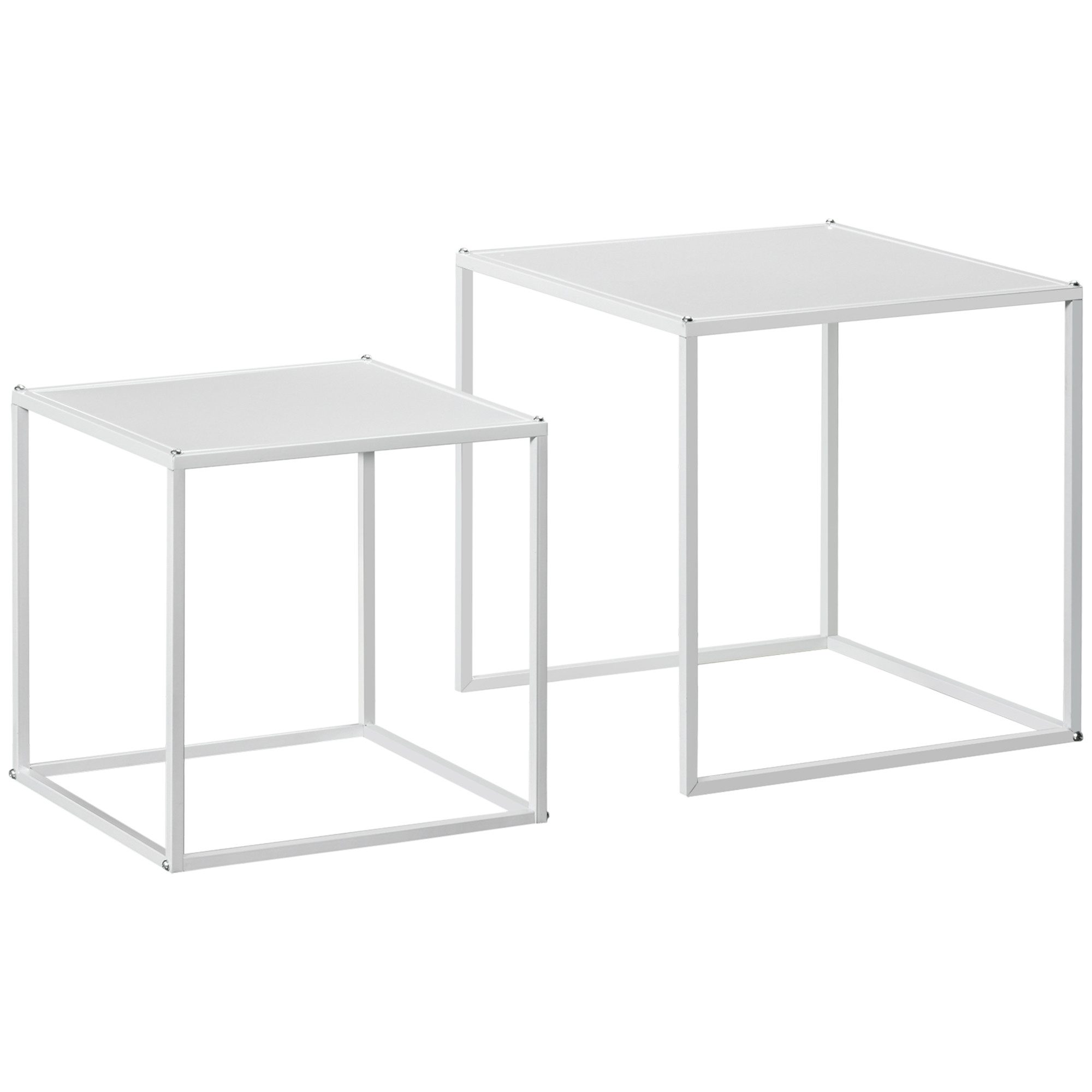 HOMCOM Couchtisch 2er-Set, mit Stahlgestell (Kaffeetisch, günstig online kaufen