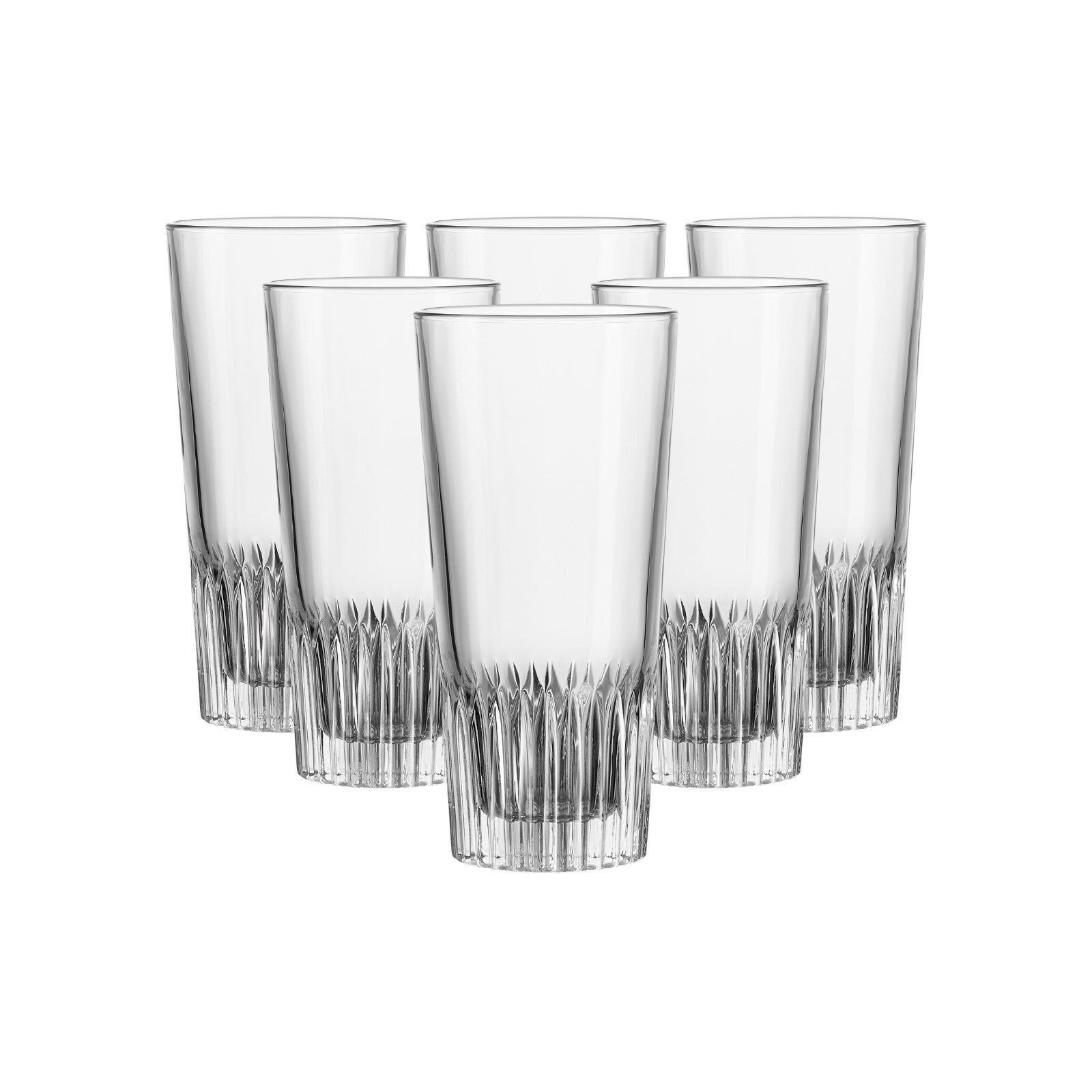 Ritzenhoff & Breker Longdrinkglas Bergamo Longdrinkgläser 350 ml 6er Set, 6-tlg., Glas