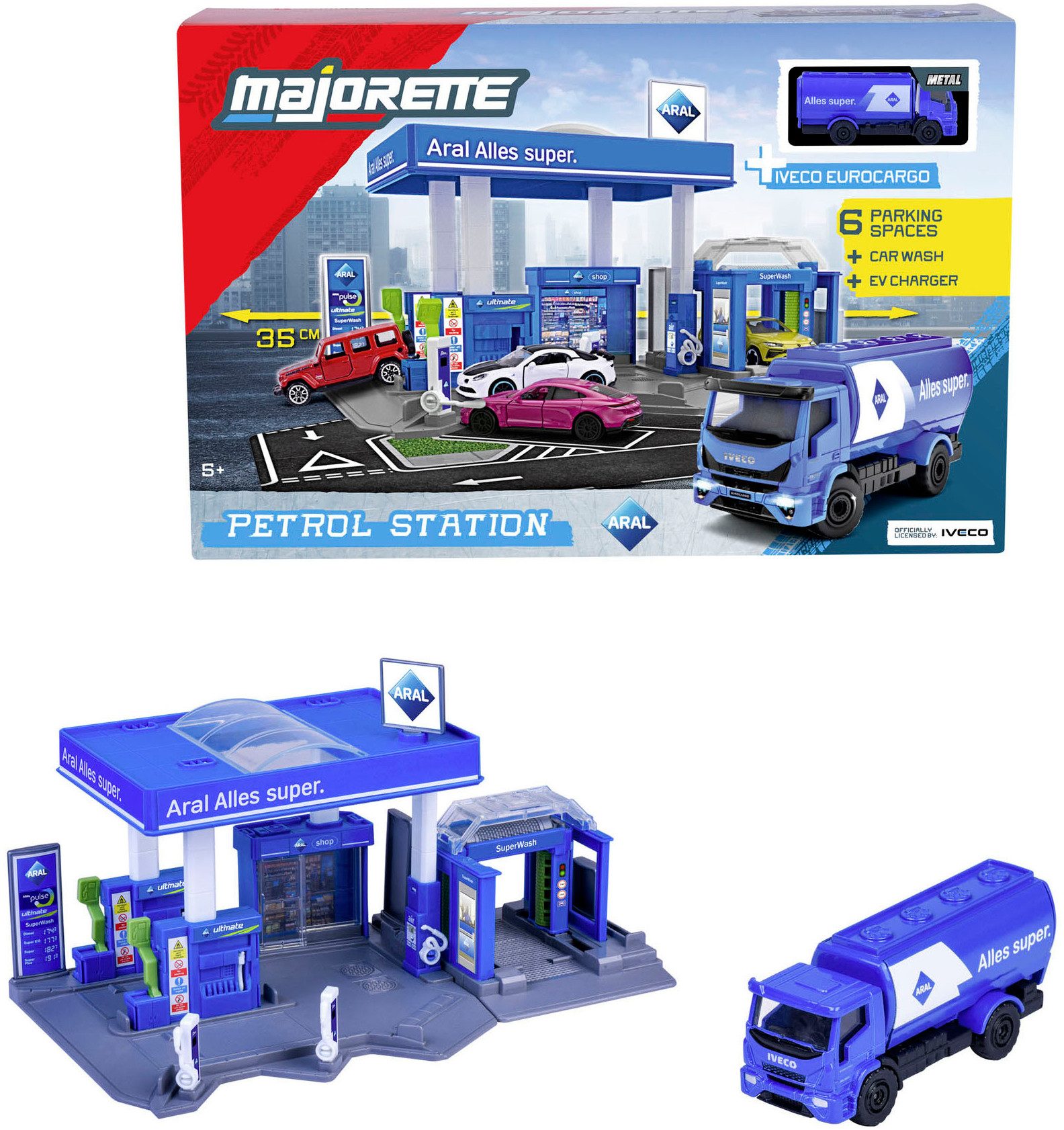 majORETTE Spiel-Gebäude Petrol Station Aral, inklusive 1 Fahrzeug