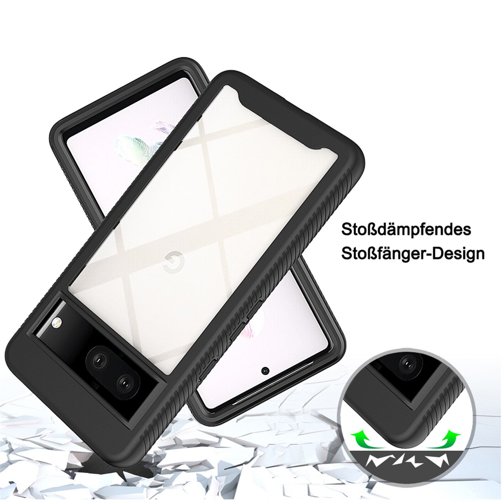 betterfon Handyhülle für Google Pixel 7 TPU Case mit 360° Rundumschutz Displayschutz, 360 Grad Hülle mit Displayschutz und Fingerprint – Bild 4 von 5