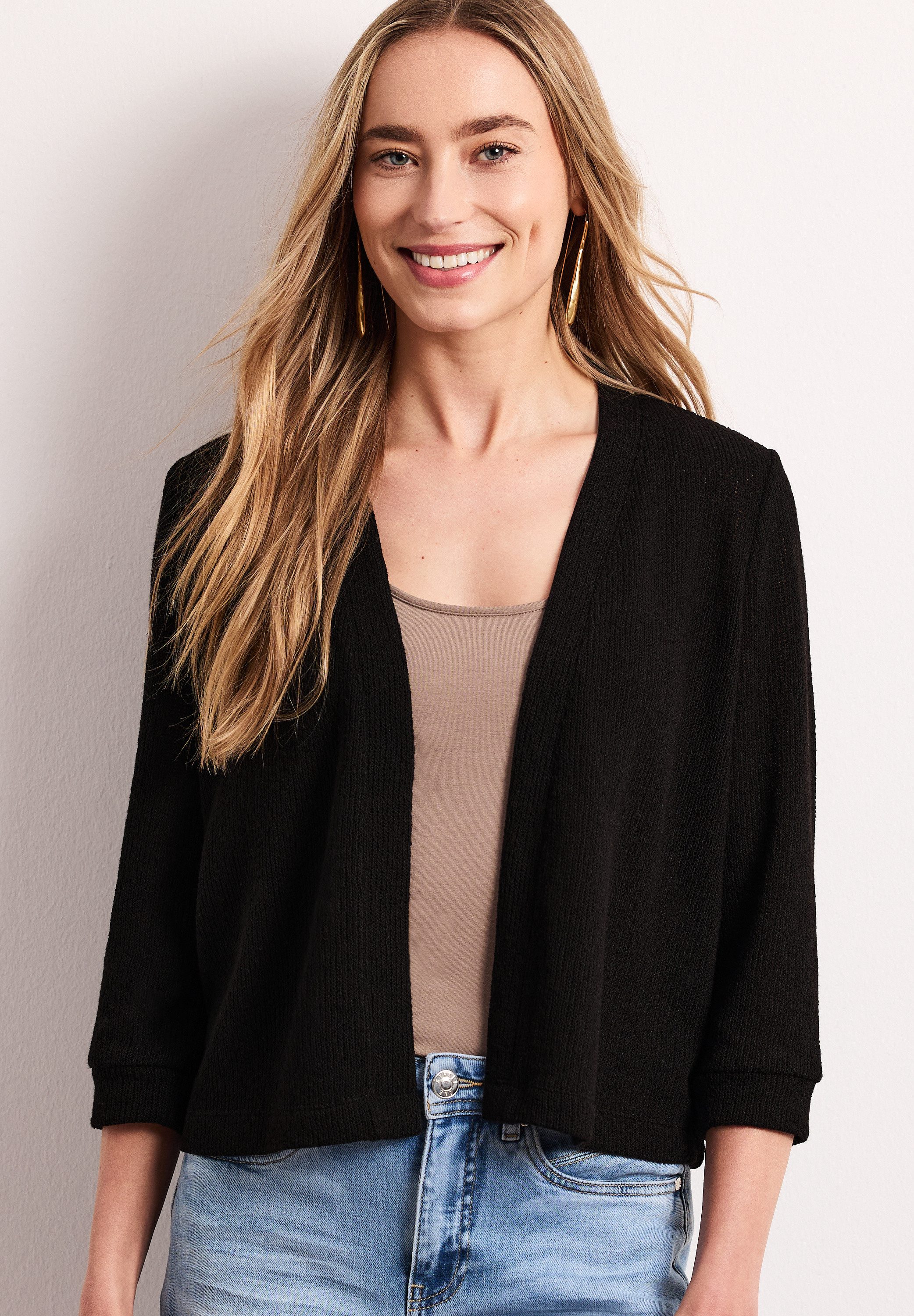 STREET ONE Cardigan aus elastischem Materialmix