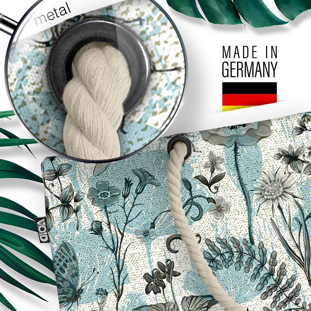 VOID Strandtasche (1-tlg), Botanik Insekten Pflanzen Grafik Natur Teich Libelle Blätter Blumen B