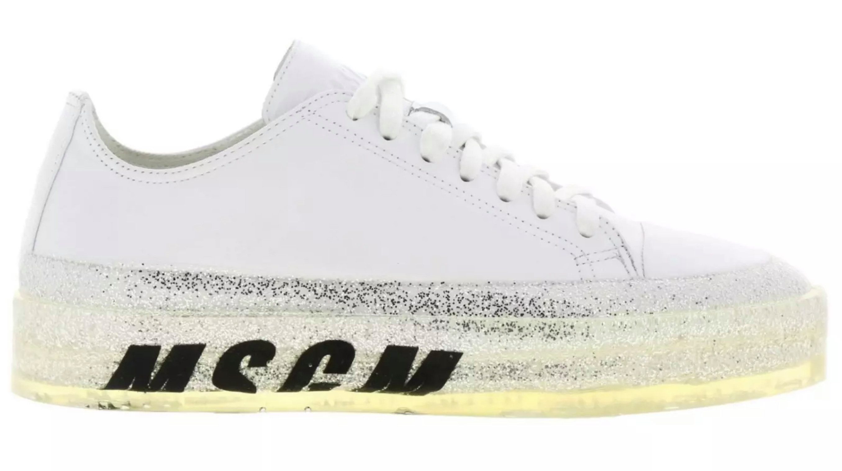 MSGM x RBRSL Glittering Rubber Soul Edition Made in Italy Sneaker Glitzerbeschichtung, transluzente Sohle,integriertem Logo