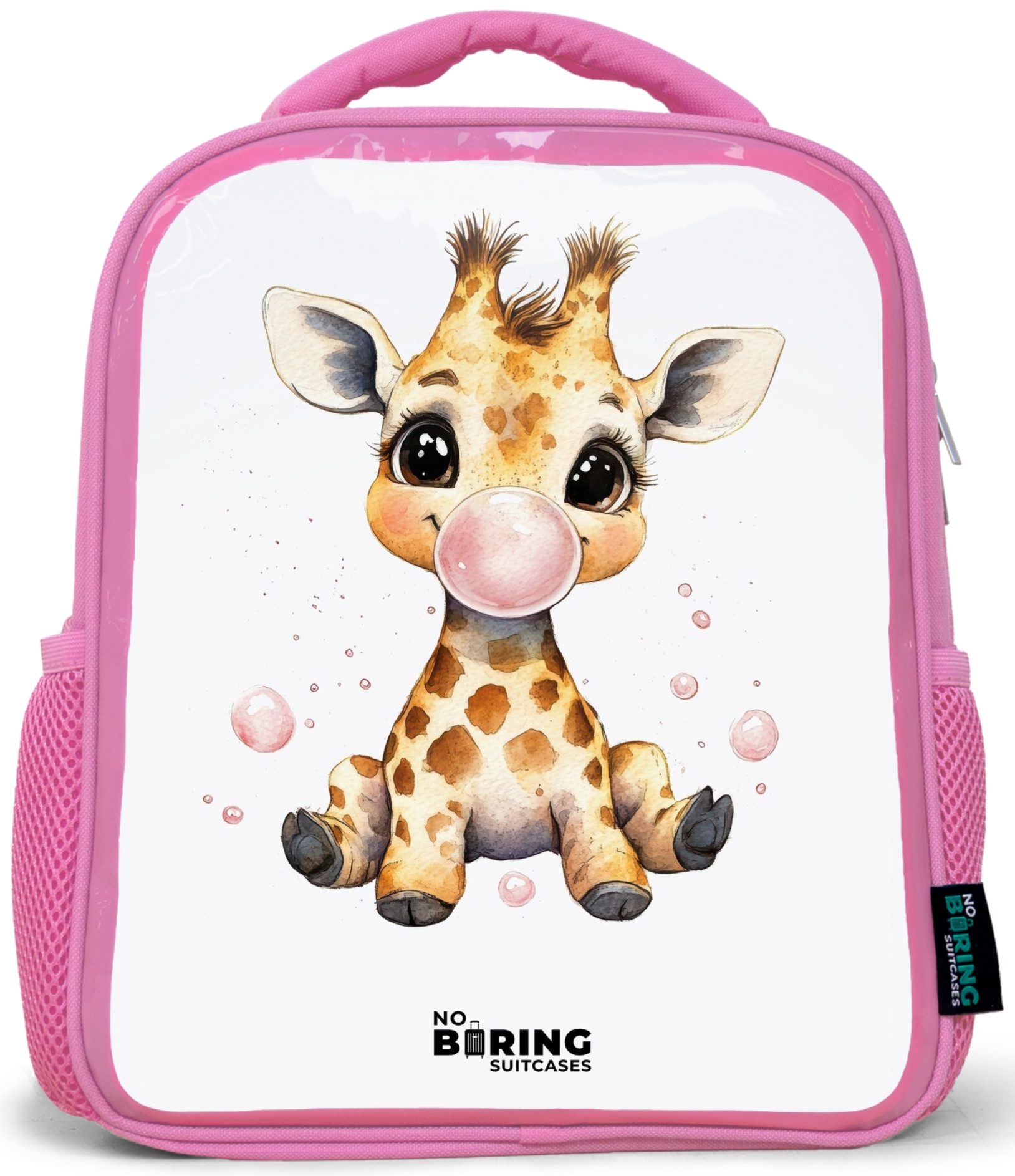 Rucksack Rosa - Giraffe mit rosa Gummitier