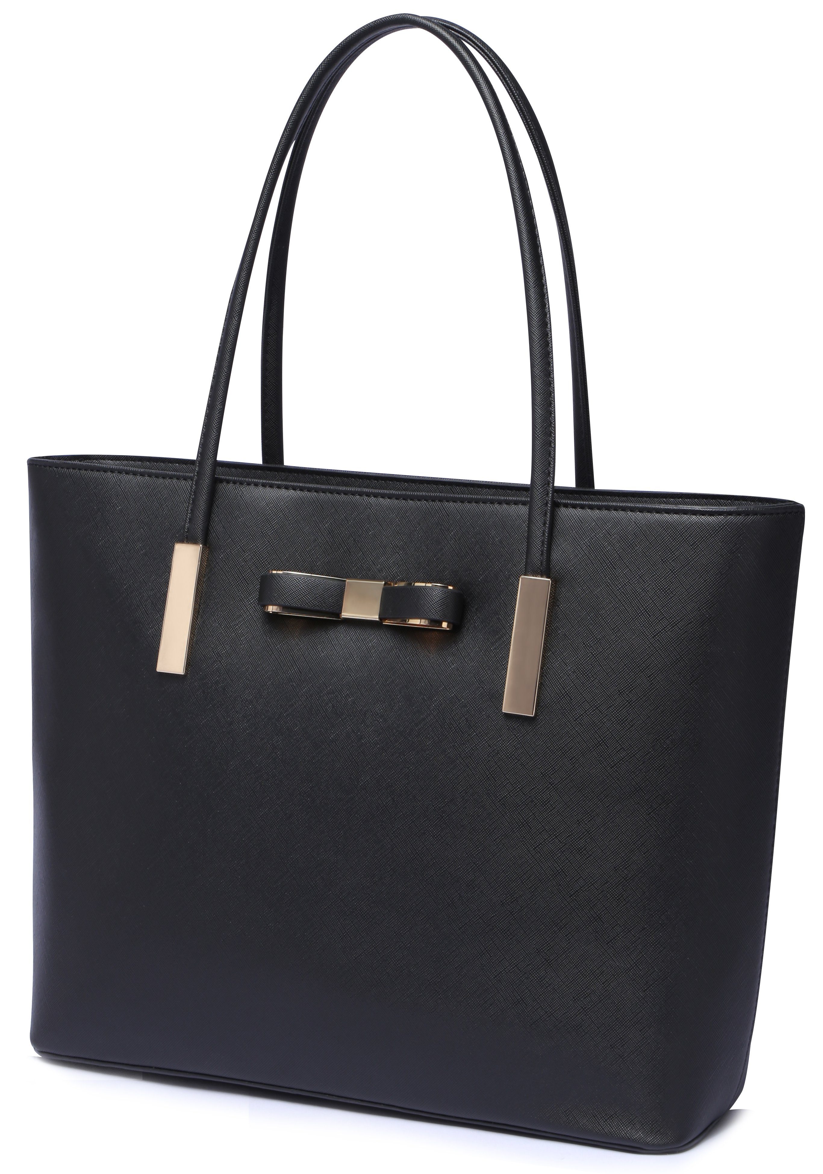 Vanessa & Melissa Shopper T01, Damen Handtasche, vielseitige Schultertasche  große Tasche schwarz