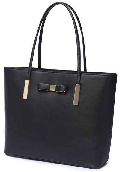 Vanessa & Melissa Shopper »T01«, Damen Handtasche, vielseitige Schultertasche große Tasche schwarz