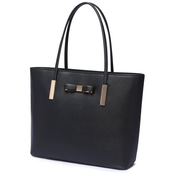 Vanessa & Melissa Shopper T01 Damen Handtasche vielseitige Schultertasche große Tasche schwarz