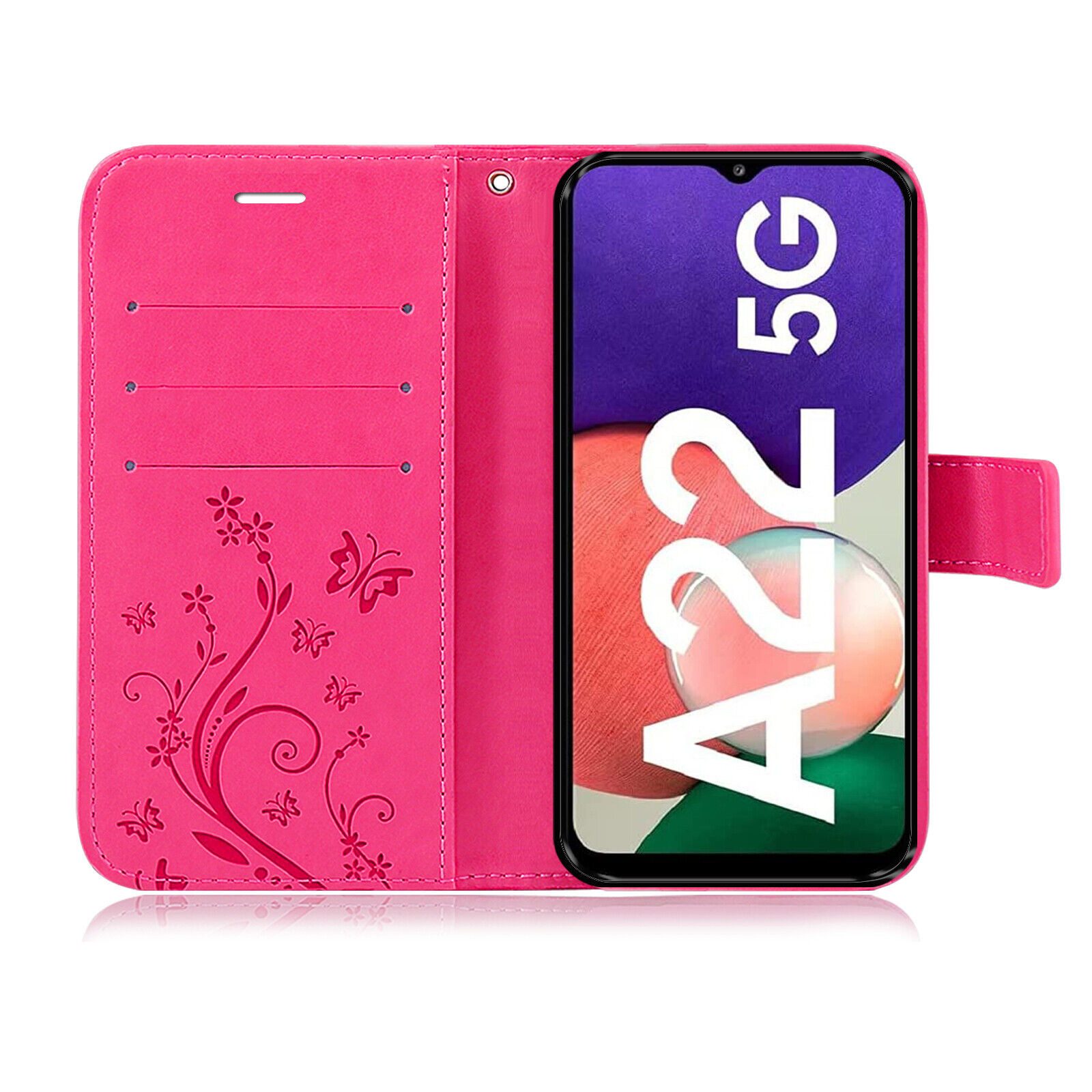 betterfon Handyhülle Handytasche für Samsung Galaxy A22 5G Klapphülle, Bookstyle-Hülle: Magnetverschluss 3 Kartenfächer & Standfunktion – Bild 3 von 5