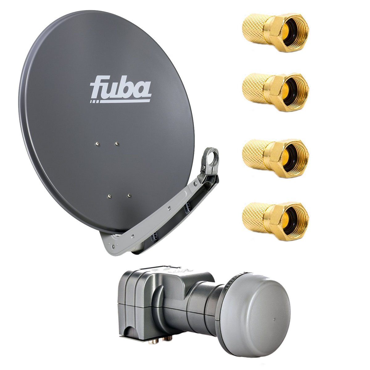DAA 650 A Anthrazit Satellitenantenne 65cm DEK 217 Twin LNB F-Stecker SAT-Antenne