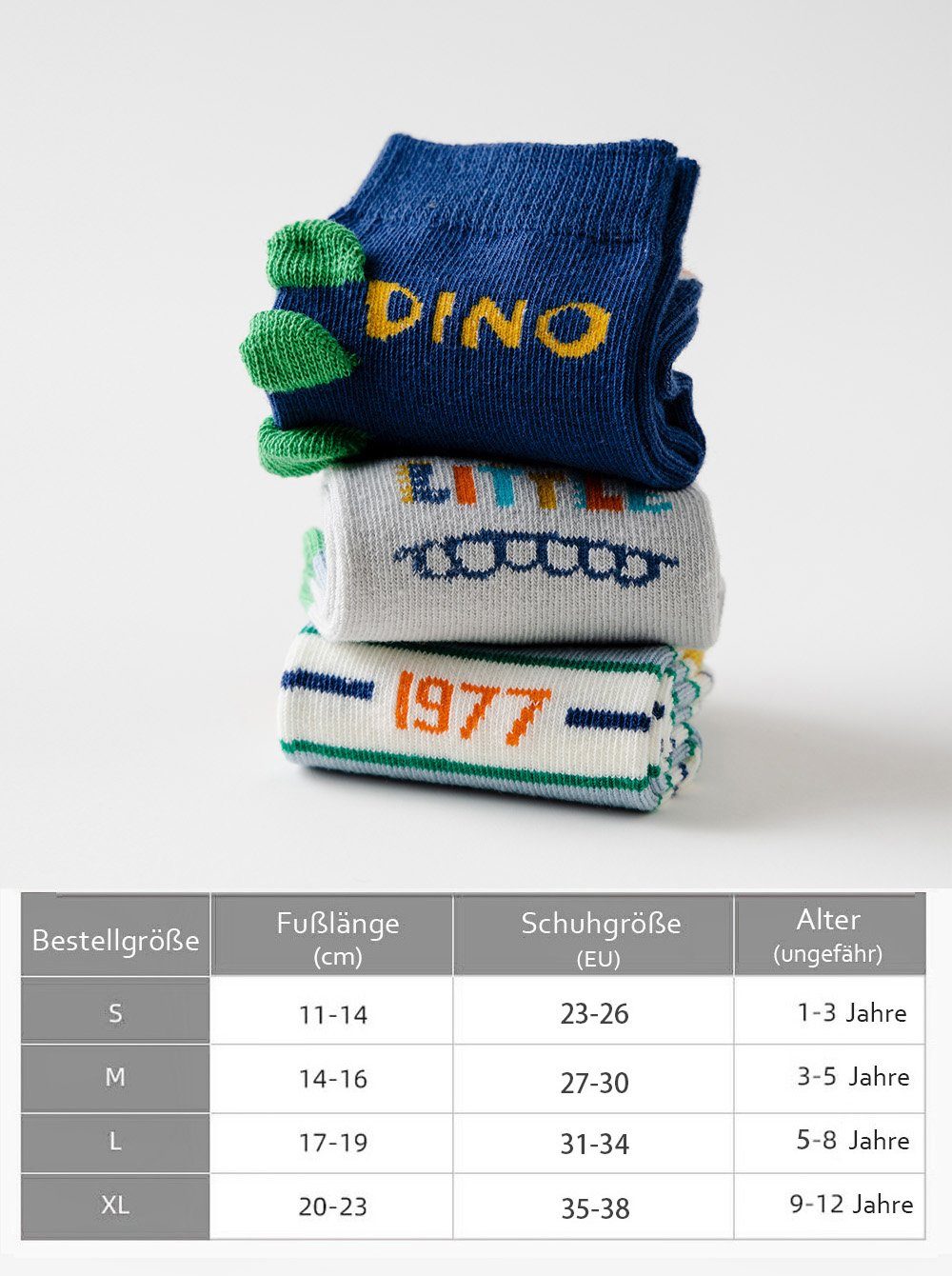 axy Socken axy Kinder Jungen Socken 5 Paar Multipack (Set, 5er-Pack, 5 Paar) Junge Geschenke Bunte Weich Neuheit Kindersocken – Bild 3 von 5