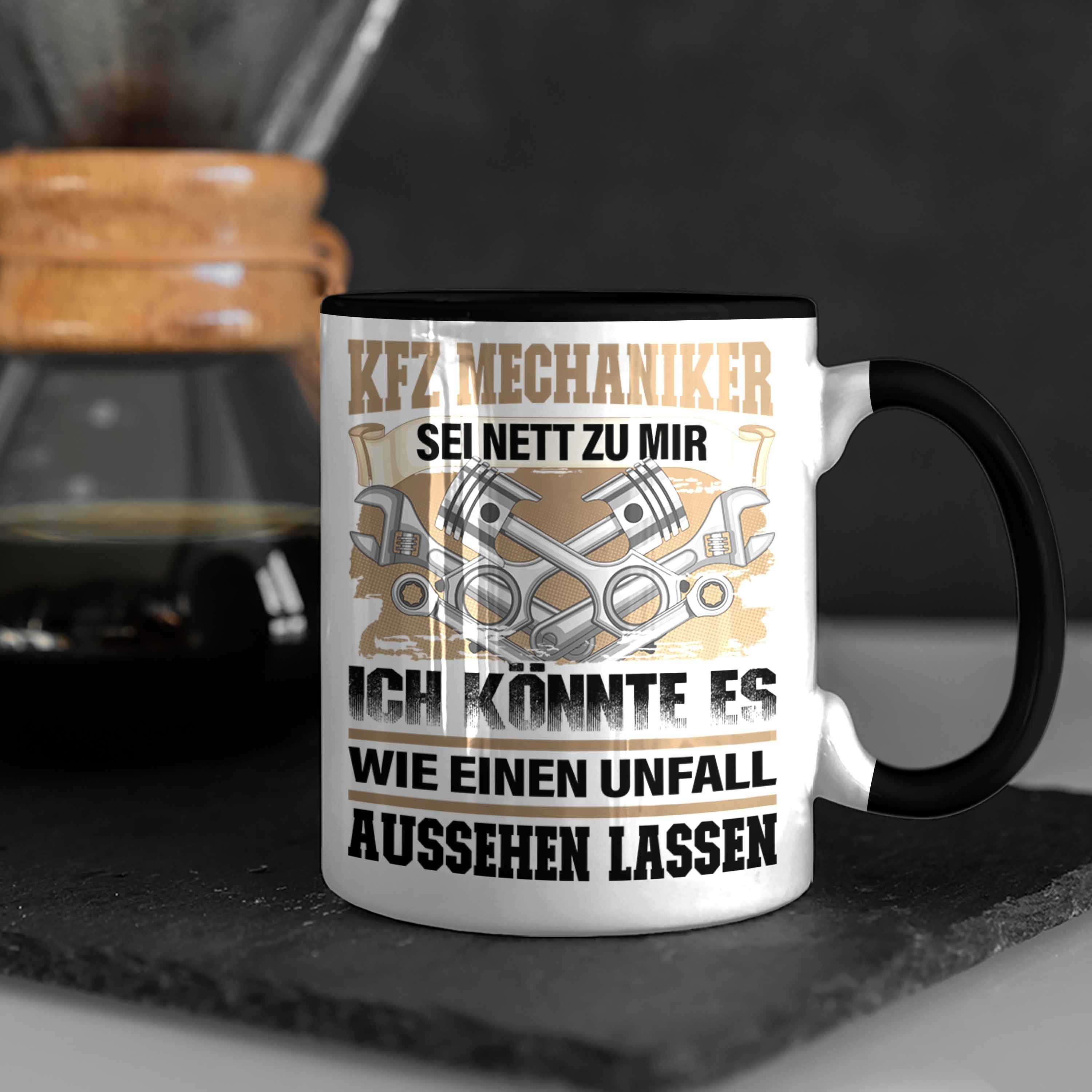 Geschenk Ich KFZ - Mechaniker Spruch Tasse Schwarz Männer Trendation Tasse Kö Lustig Trendation