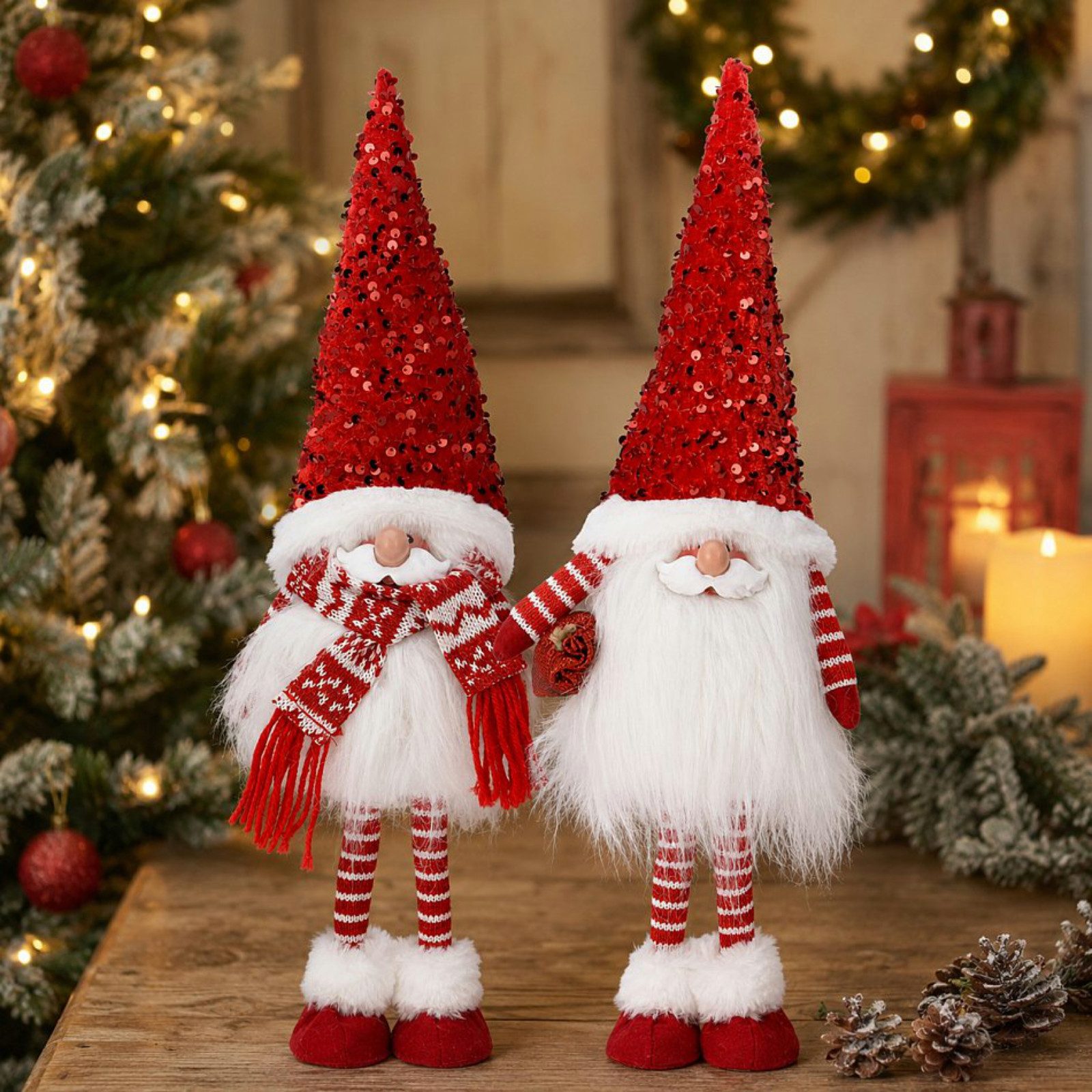 Koopman Wichtel Weihnachtswichtel Weihnachtsfigur Weihnachten 50cm 2er Set (Set, 2 St., Packung), Wichtel, 2 versch. Motive, 50x16x9cm, Weihnachten