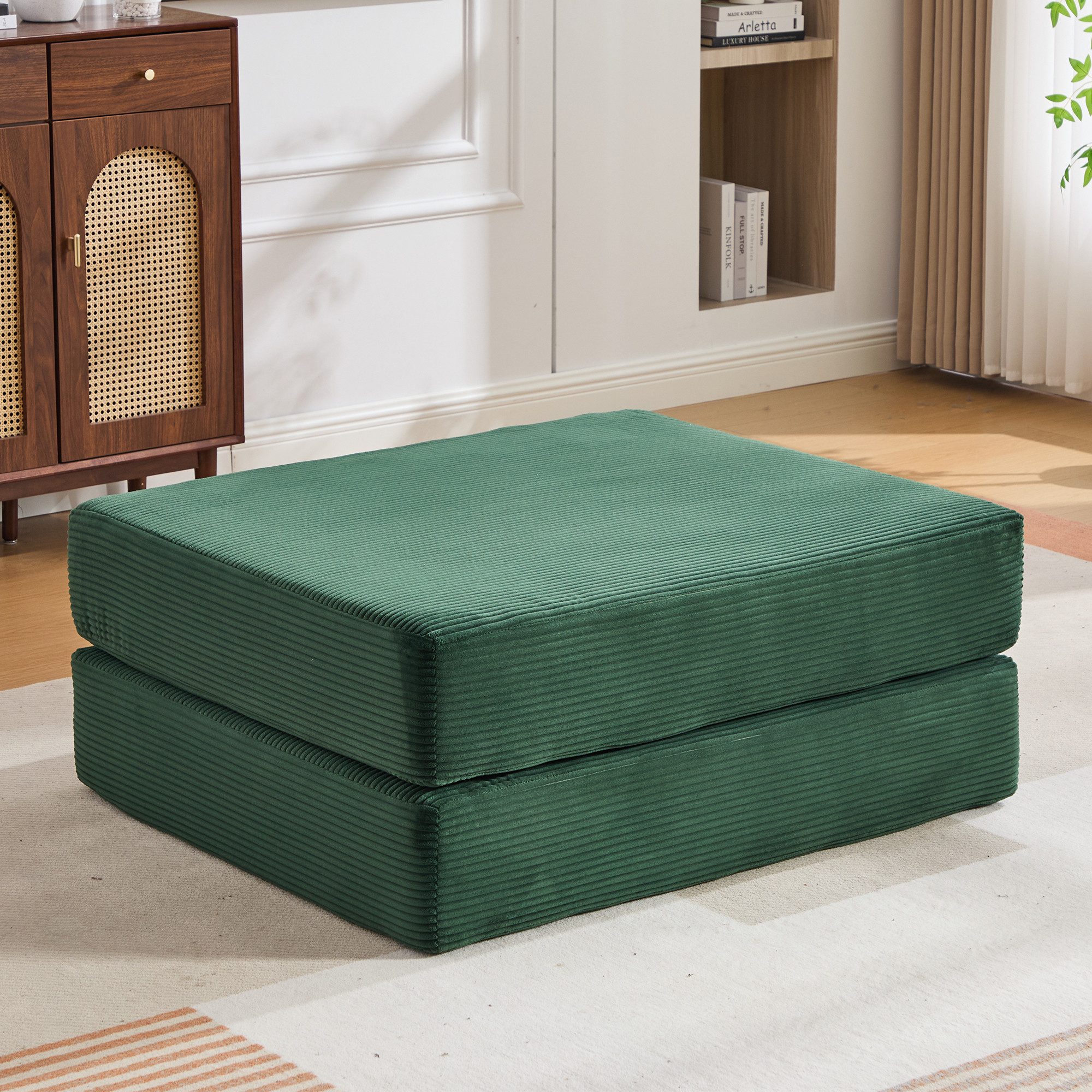 Odikalo Loungesofa Relaxsofa Armlehnensofa mit Schlaffunktion & Metallrahmen, Cord, Cord-Kompressionssessel – ergonomisches Design + dicke Polsterung für langanhaltenden Komfort. Inkl. Seitentasche & Kissen, frei kombinierbar.