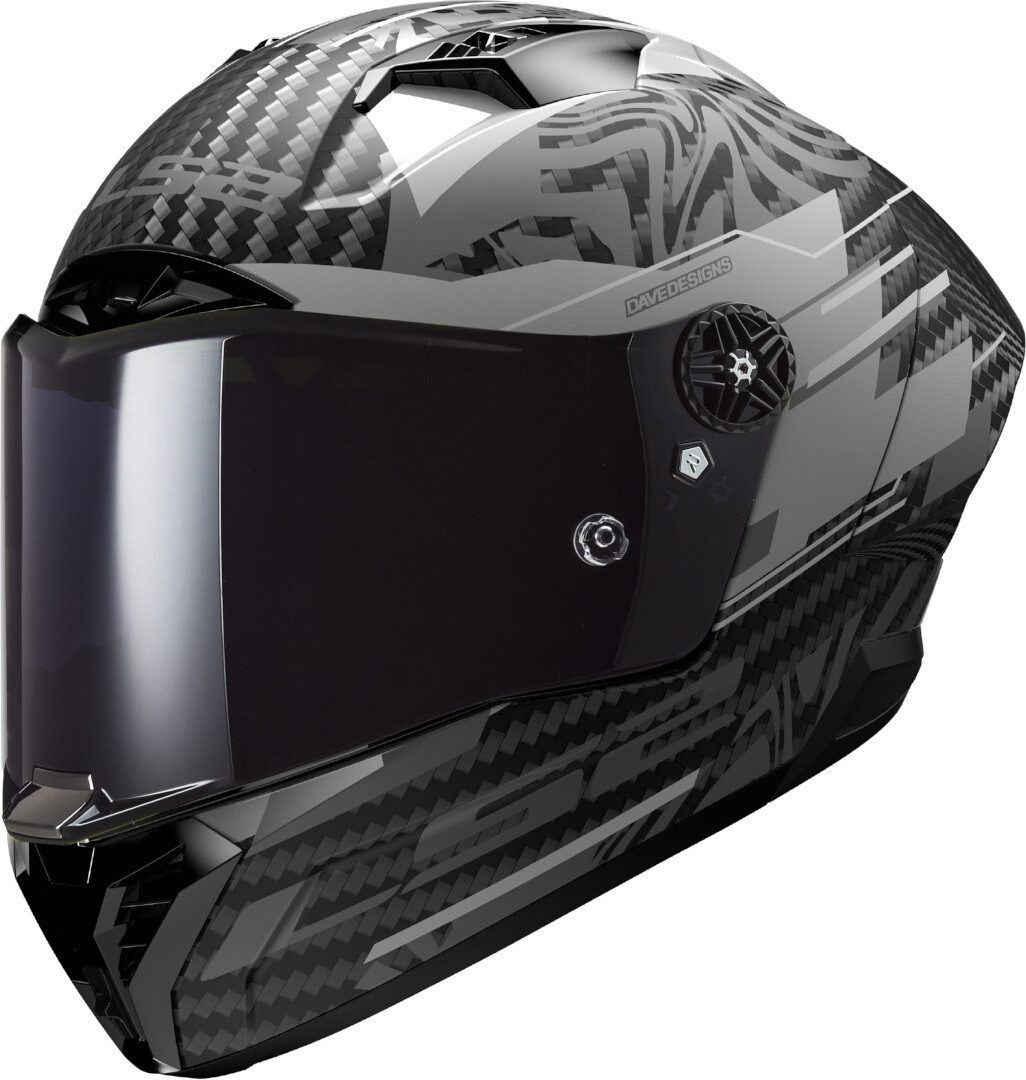 LS2 Motorradhelm FF805 Thunder GP Polar Carbon Helm, Notfallsystem-Polsterung (EQRS)