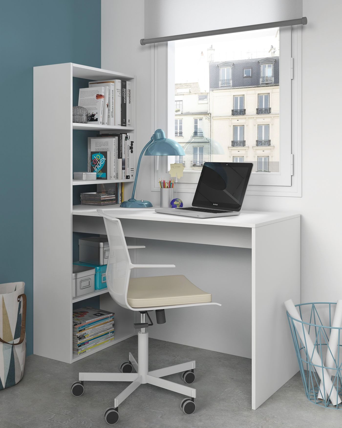 FORES HABITAT Regal-Schreibtisch in Artik-Weiß - günstig online kaufen