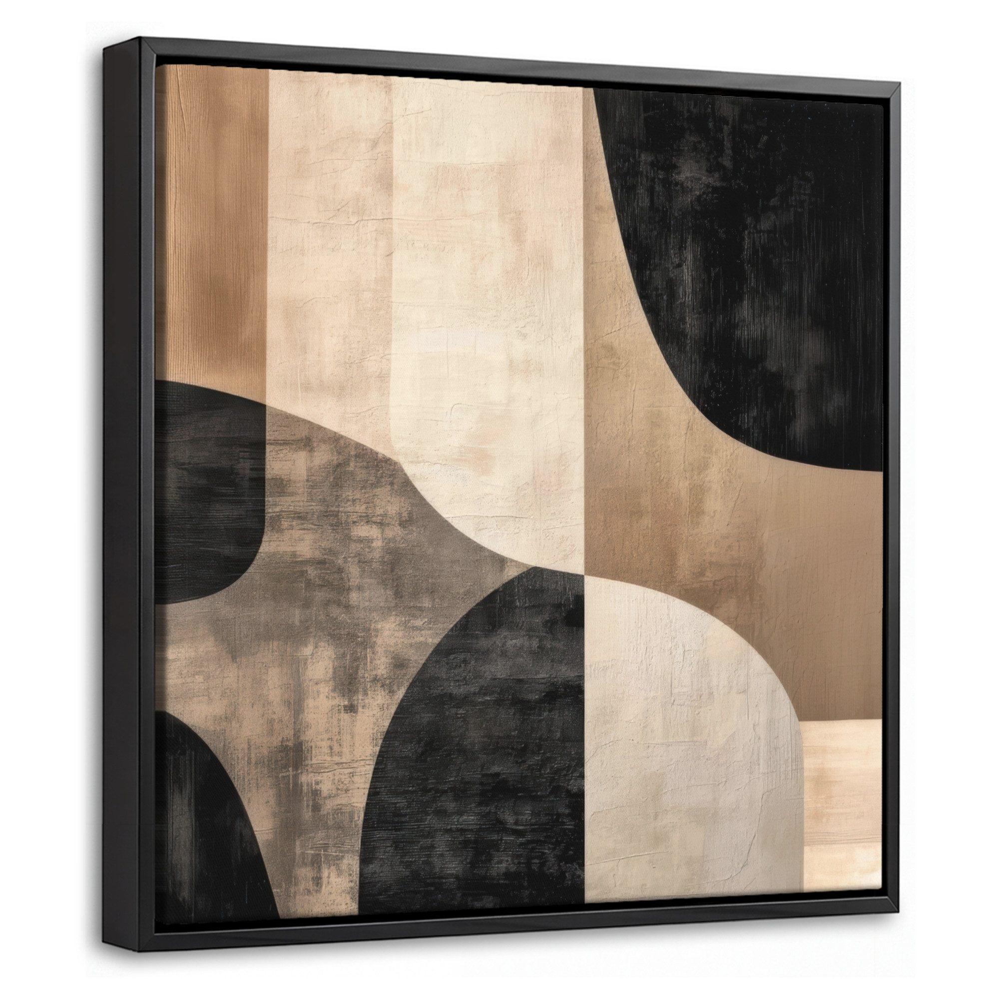 OneMillionCanvasses® Leinwandbild mit Rahmen - Abstrakt - Flugzeuge - Schwarz - Rund, Fotodruck (1 St), Leinwand Bilder Klein, Wand Dekoration Aesthetic 20x20cm
