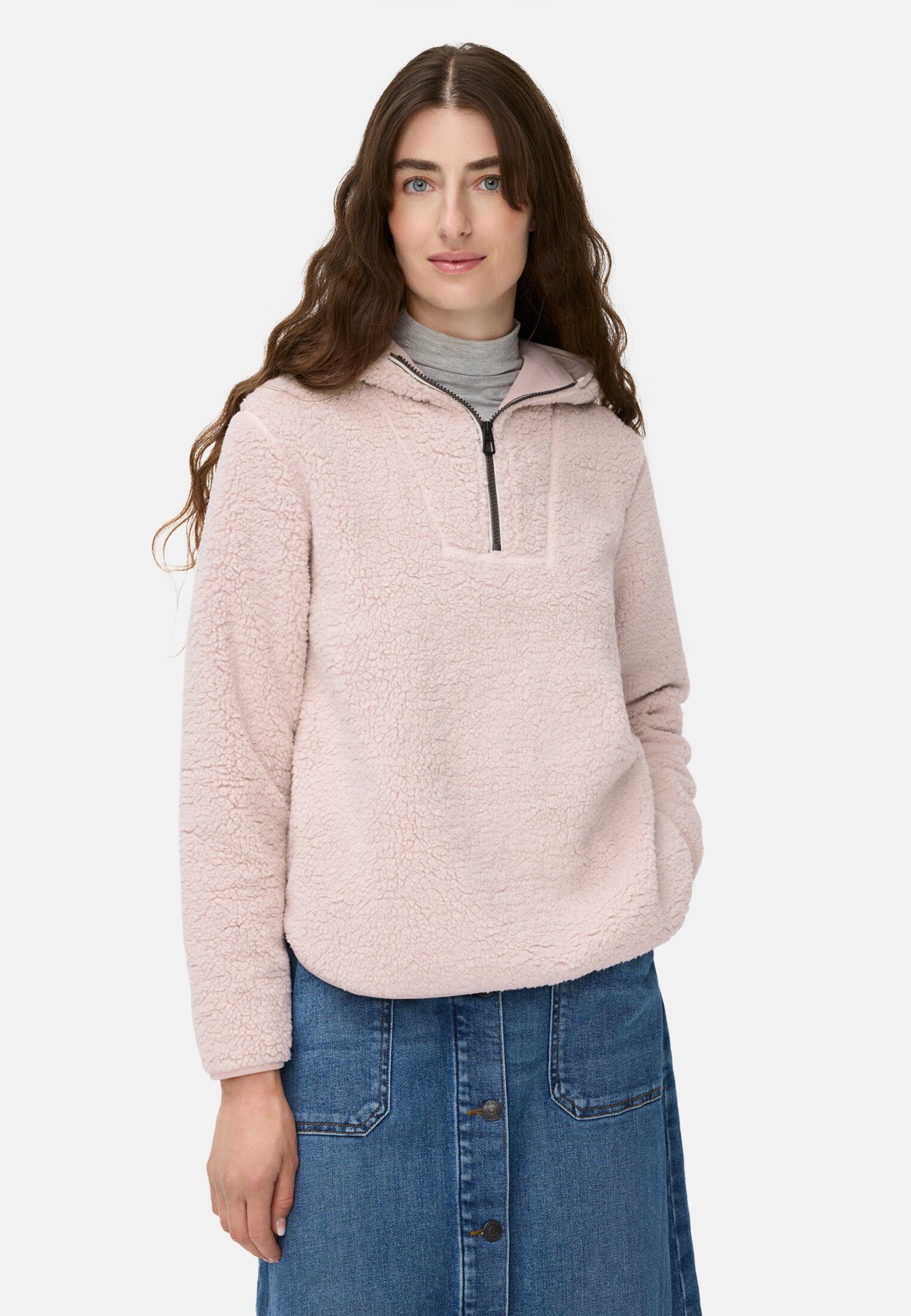 camel active Hoodie aus Teddyfleece Langarm Kapuze